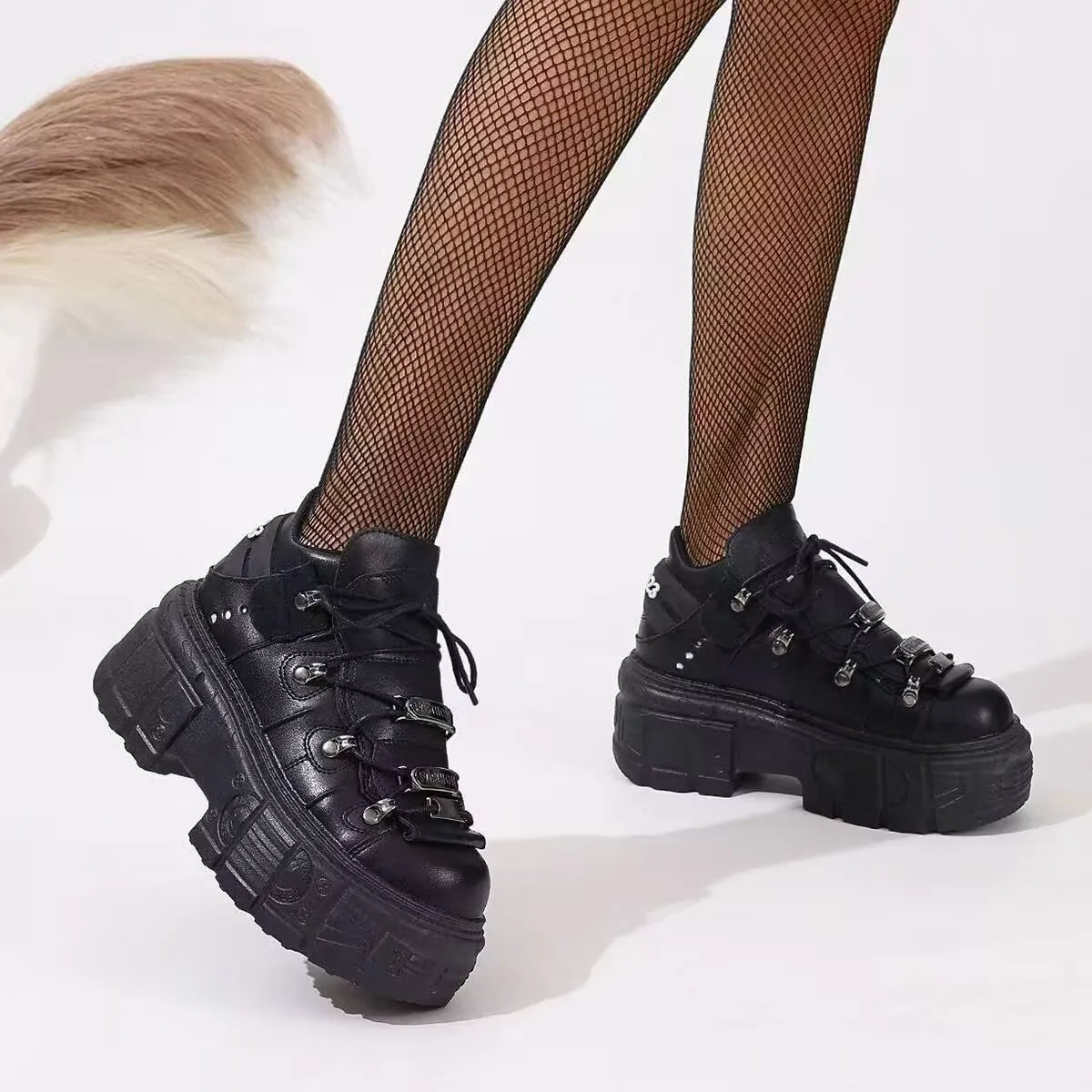 women's lace up platform sneakers - extra view