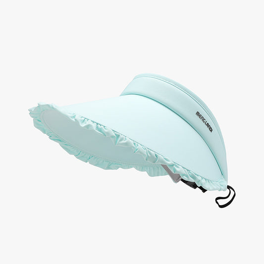 Frill Adjustable Ice Silk Sun Hat Light Blue One Size