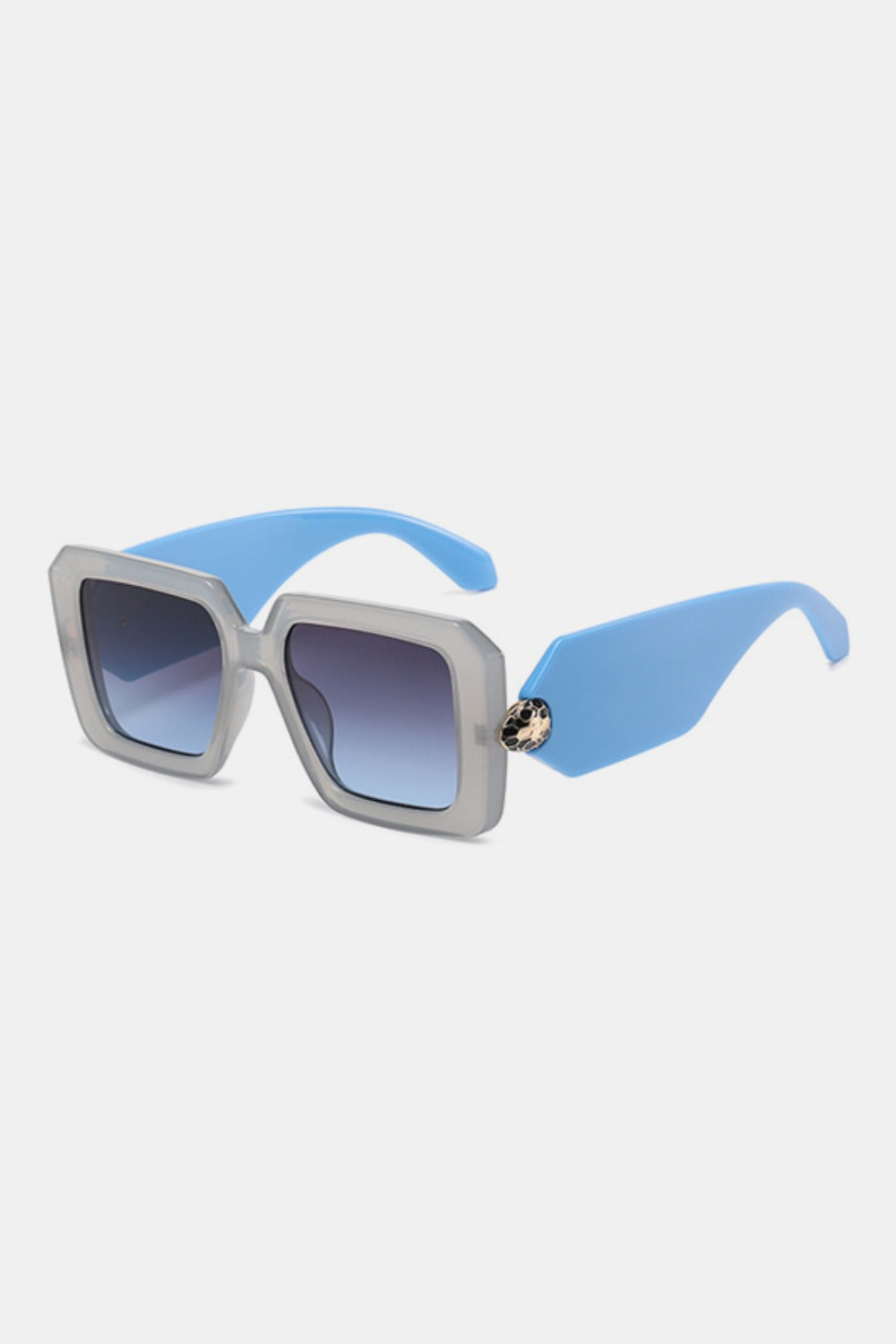 Polycarbonate Frame Square Sunglasses Pastel Blue One Size