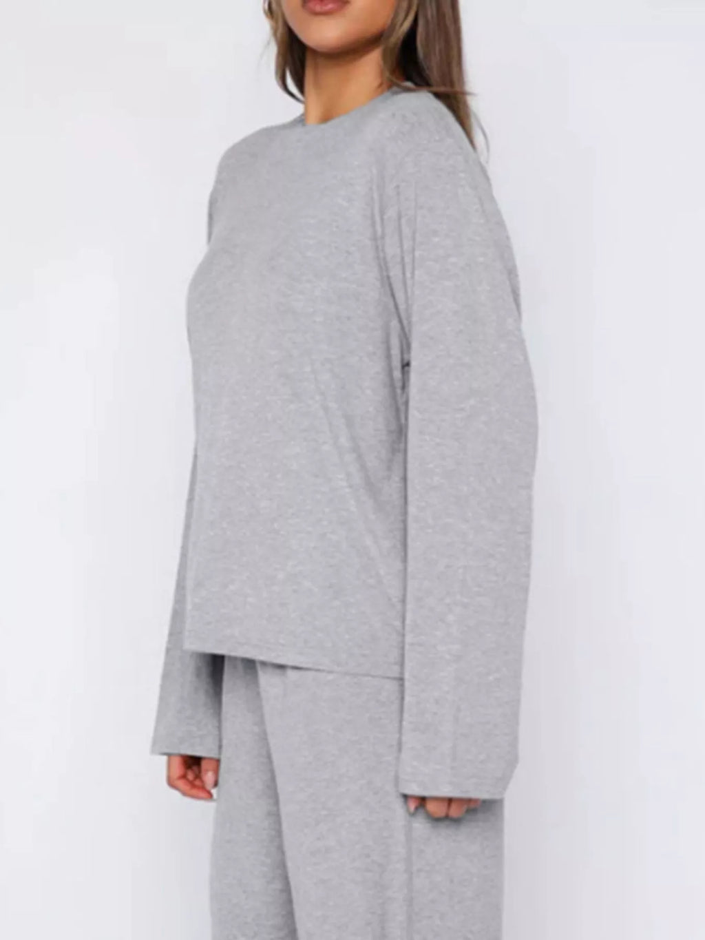 women's relaxed fit long sleeve top and pants set - additional image