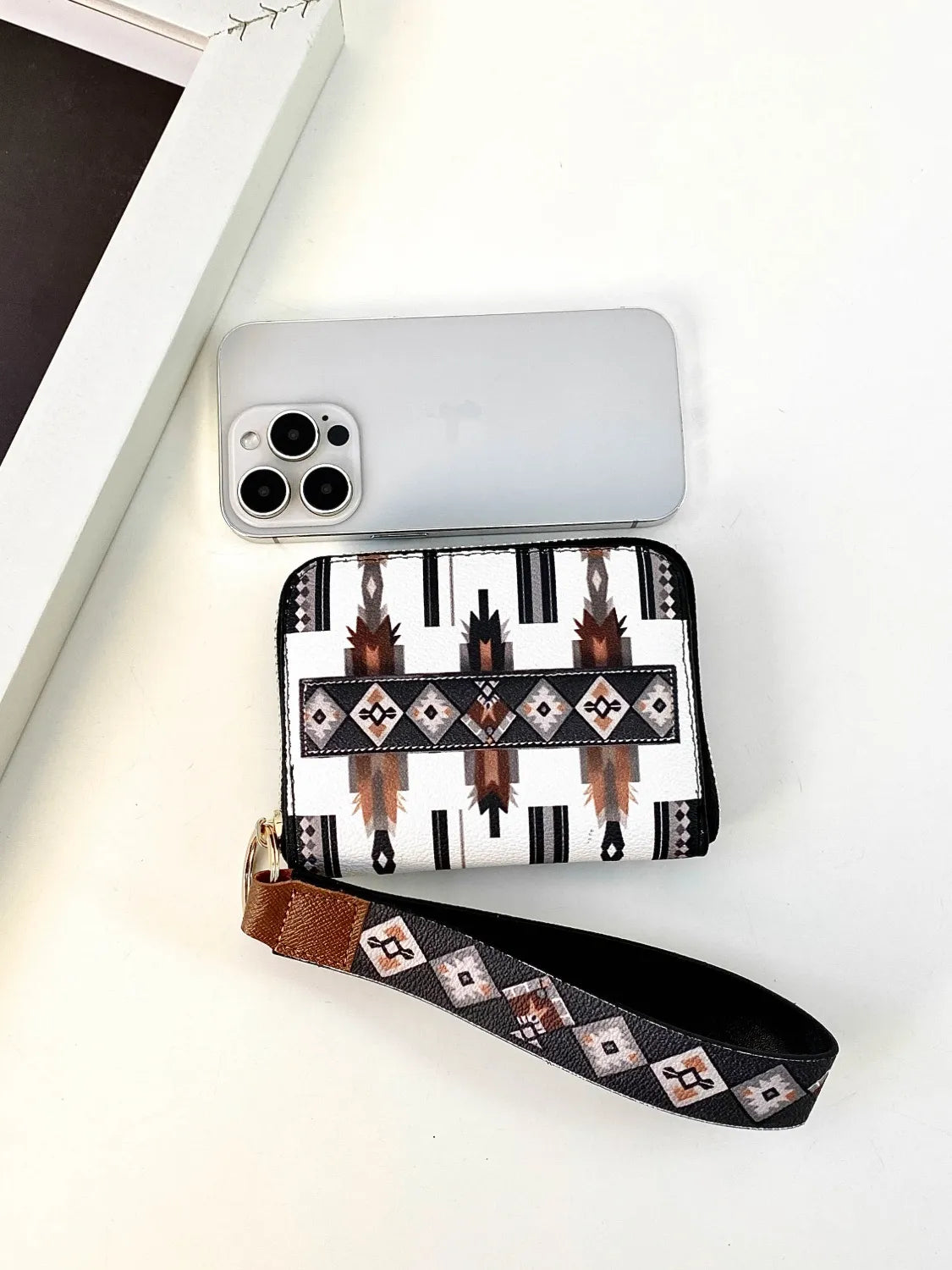 Geometric PU Leather Wallet Style B One Size