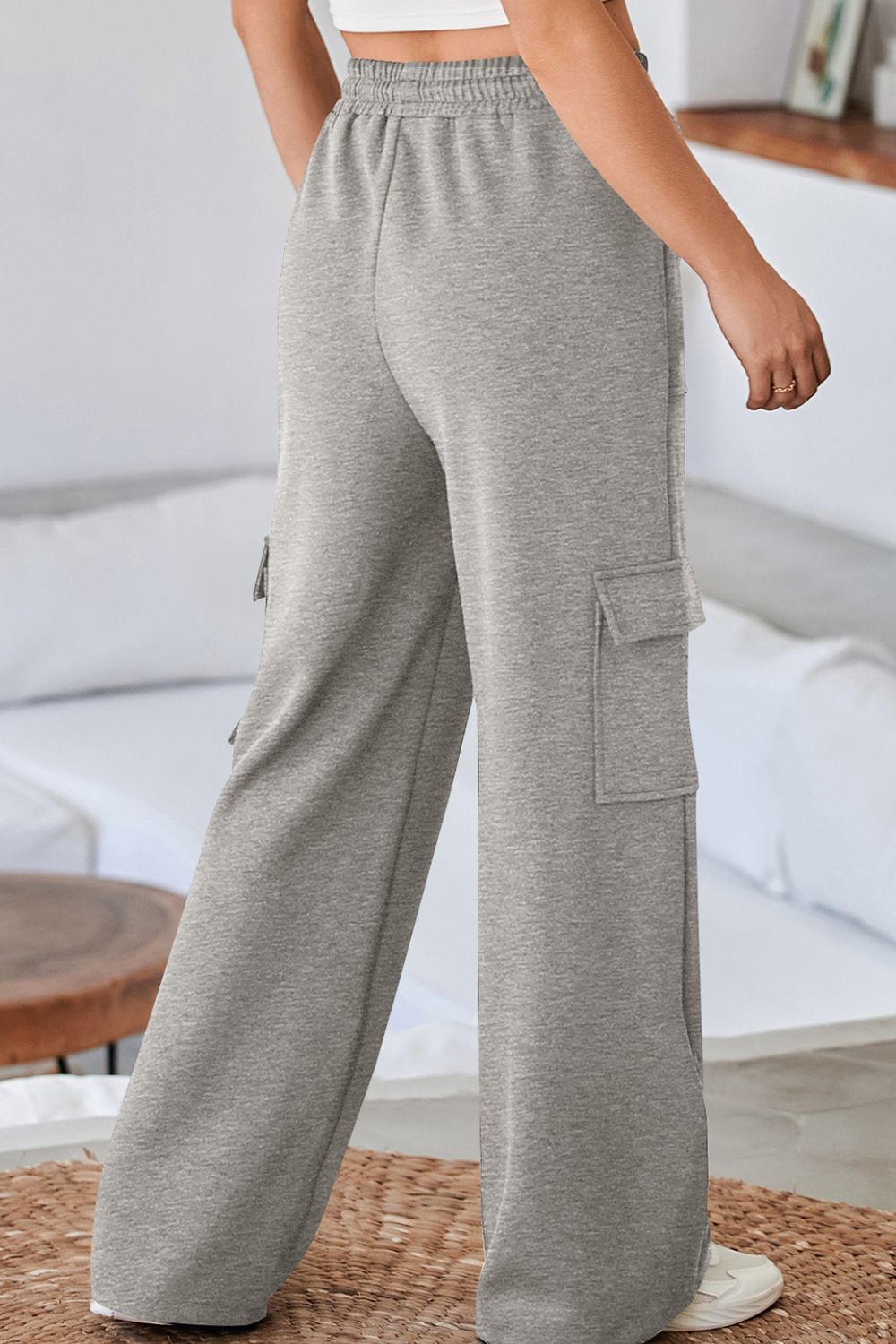 Multi Pockets High Waist Wide Leg Workout Pants