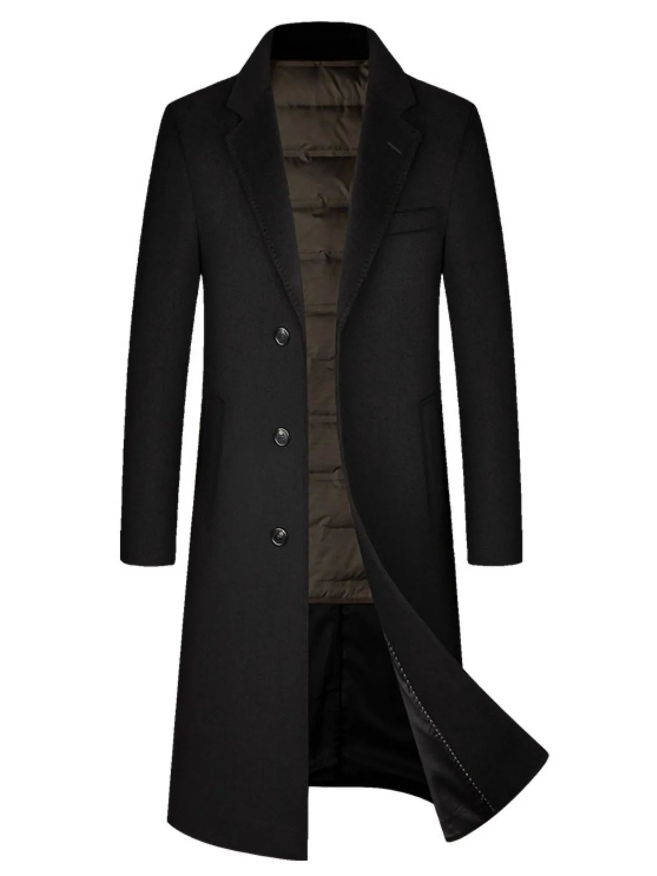 men’s quilted warm jacket with belted waist