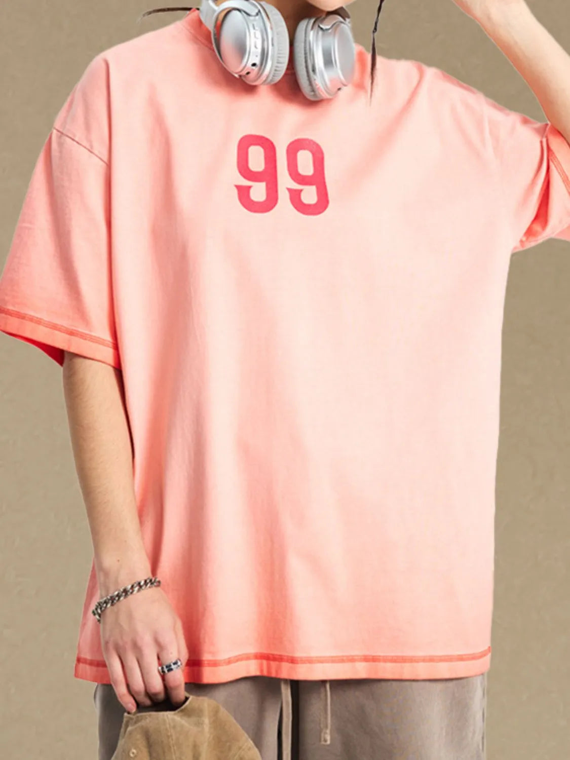 Men's Number Round Neck Half Sleeve T-Shirt