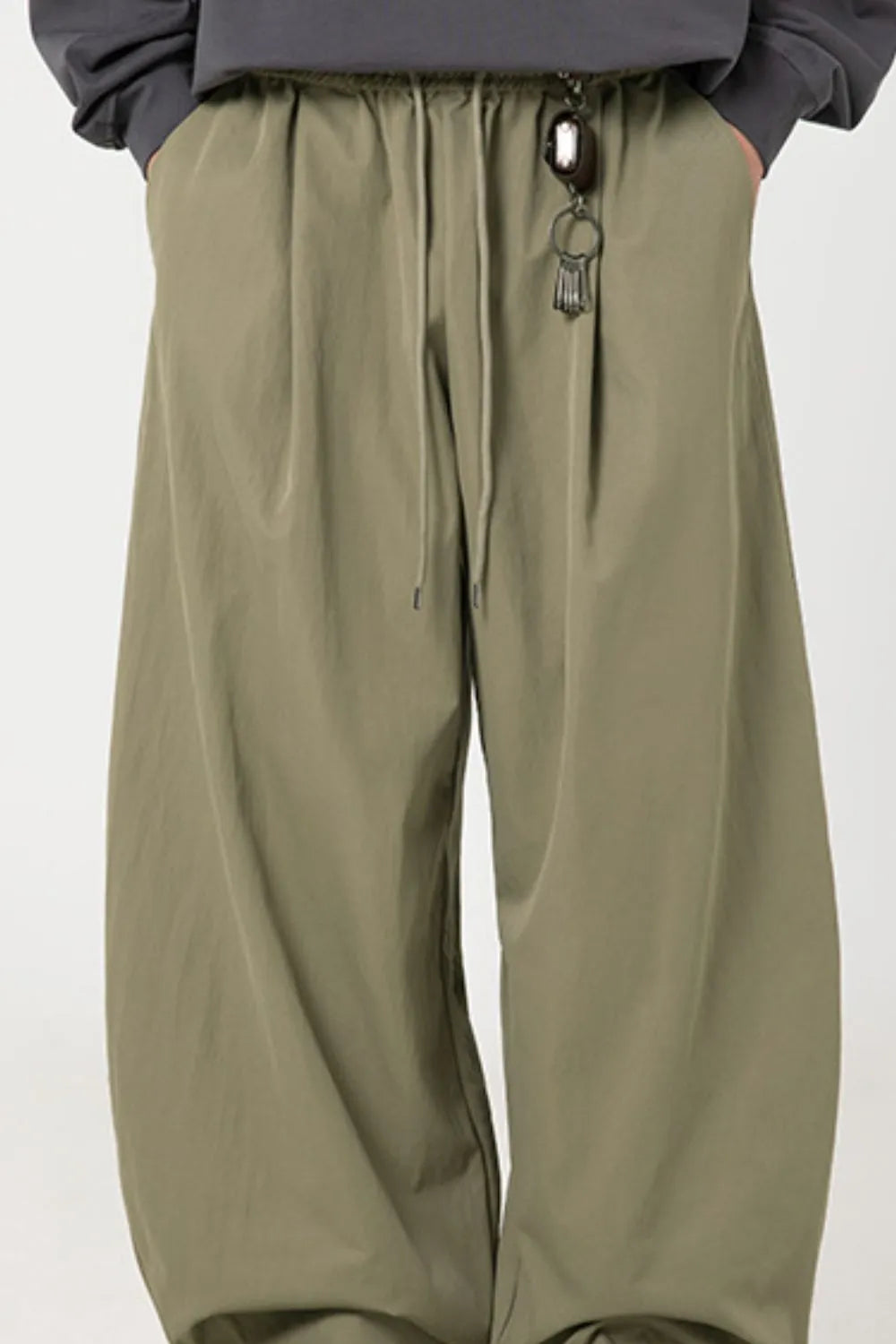 Men's Side Ruched Wide Leg Pants Sage
