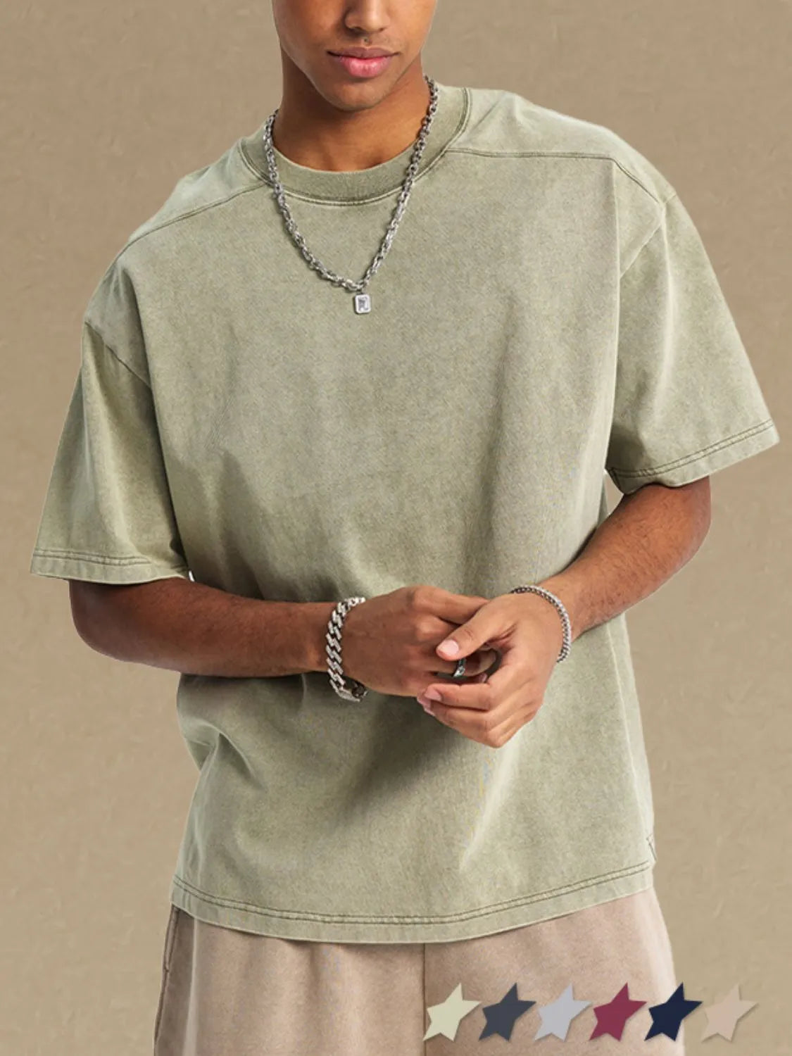 men's round neck half sleeve t-shirt men’s casual tee