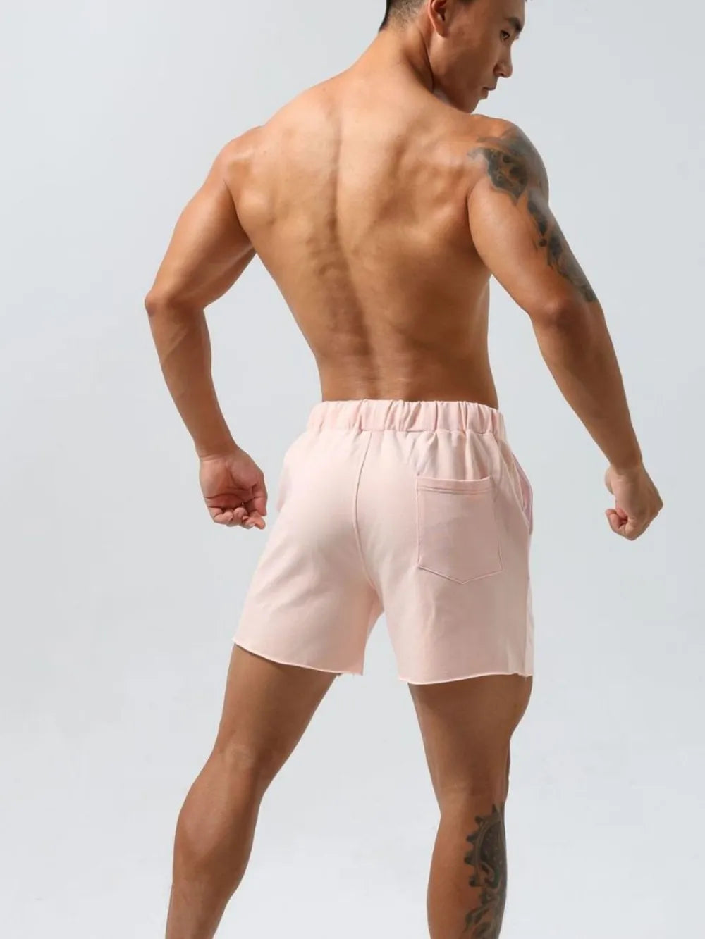Men's Plus Size Drawstring Elastic Waist Shorts Blush Pink