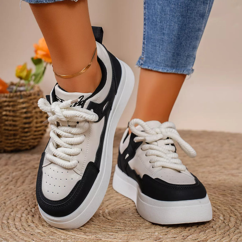 women's round toe platform sneakers - second view