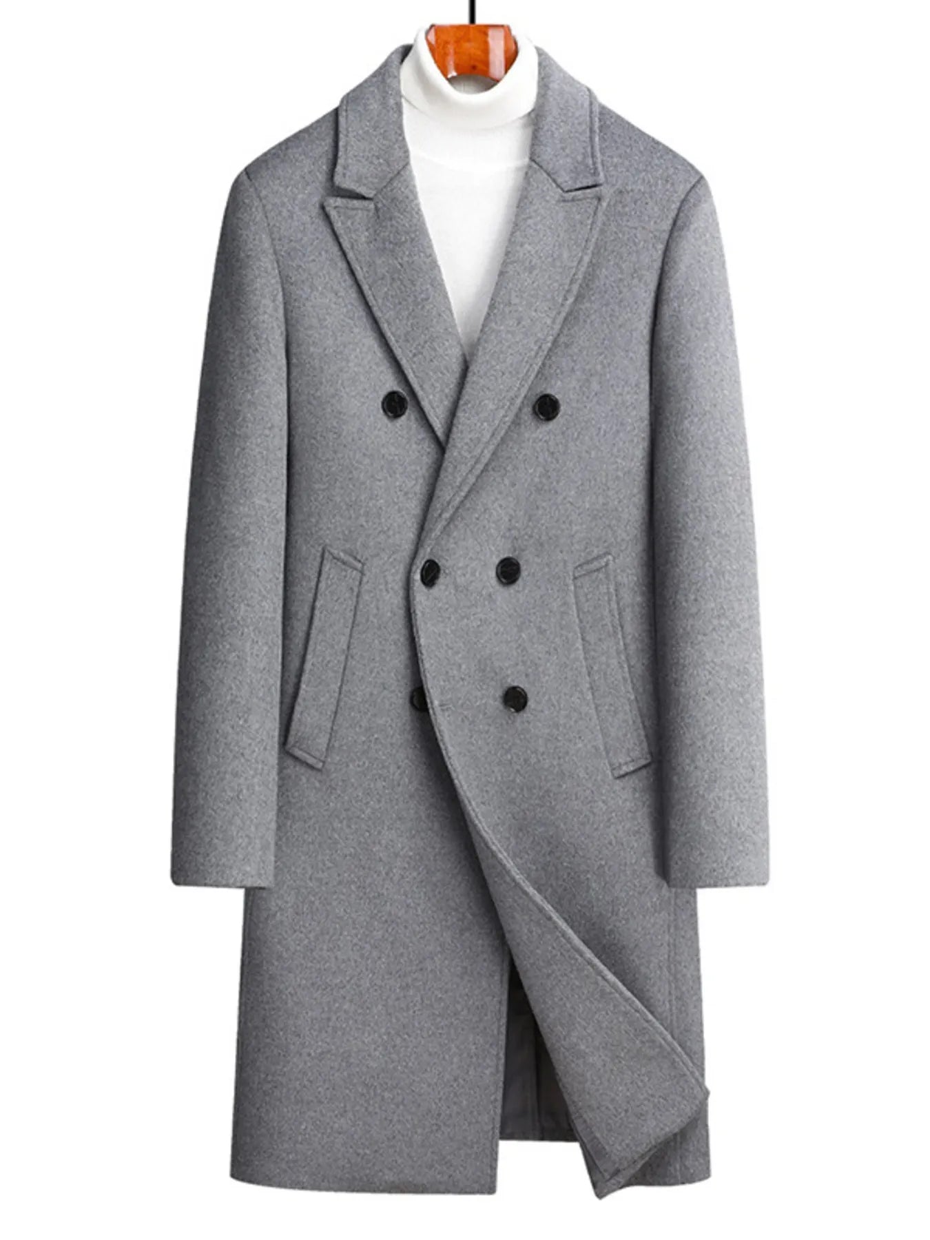men’s modern overcoat with chest pockets