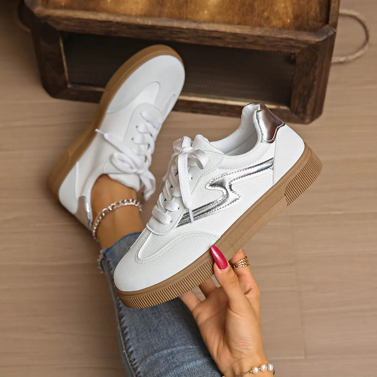 women's lace up platform sneakers - product detail