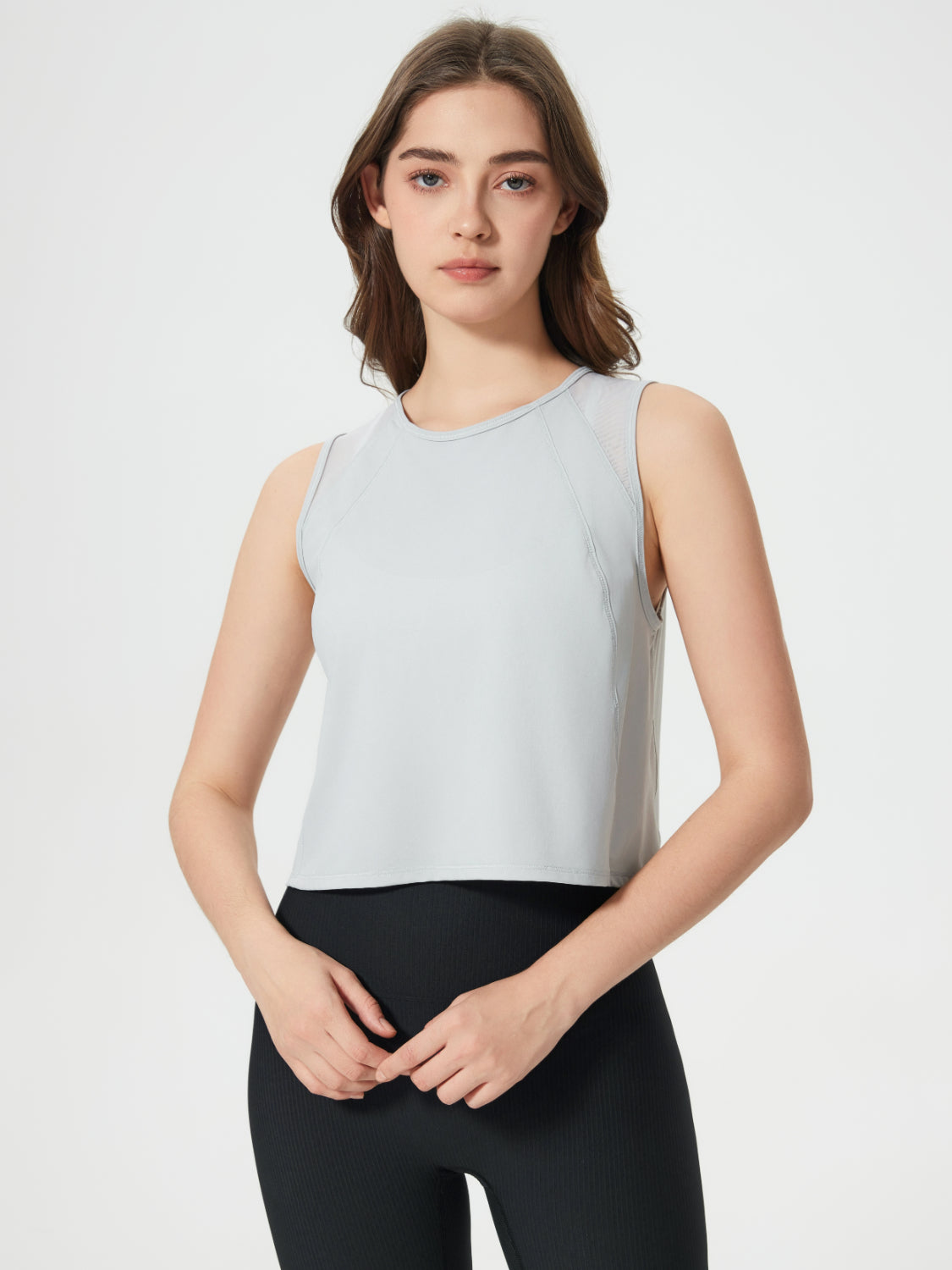 Millennia Round Neck Cropped Active Tank