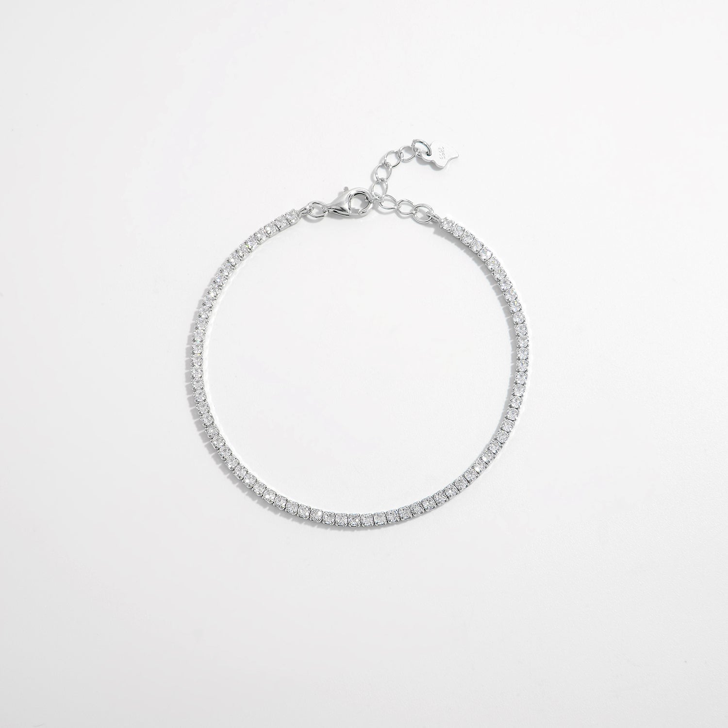 925 sterling silver inlaid zircon bracelet — ring view
