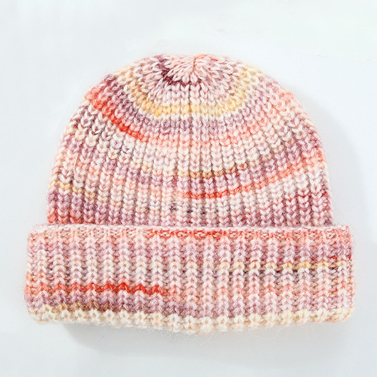 Thermal Contrast Knit Hat Burnt Coral One Size