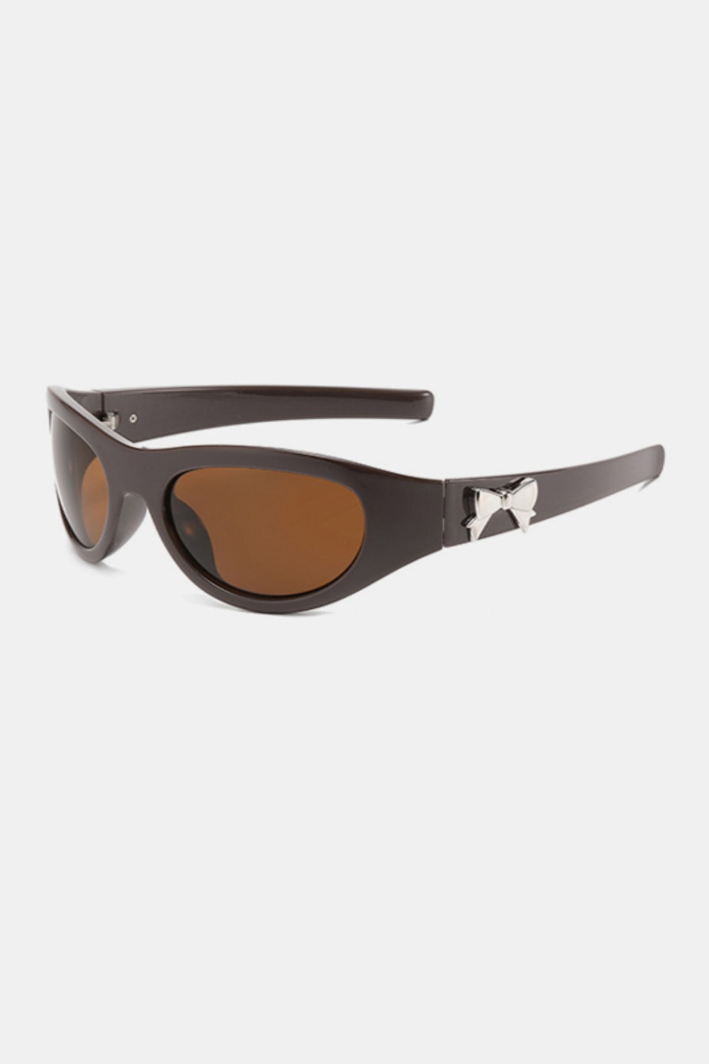 Polycarbonate Frame Cat-Eye Sunglasses Coffee Brown One Size