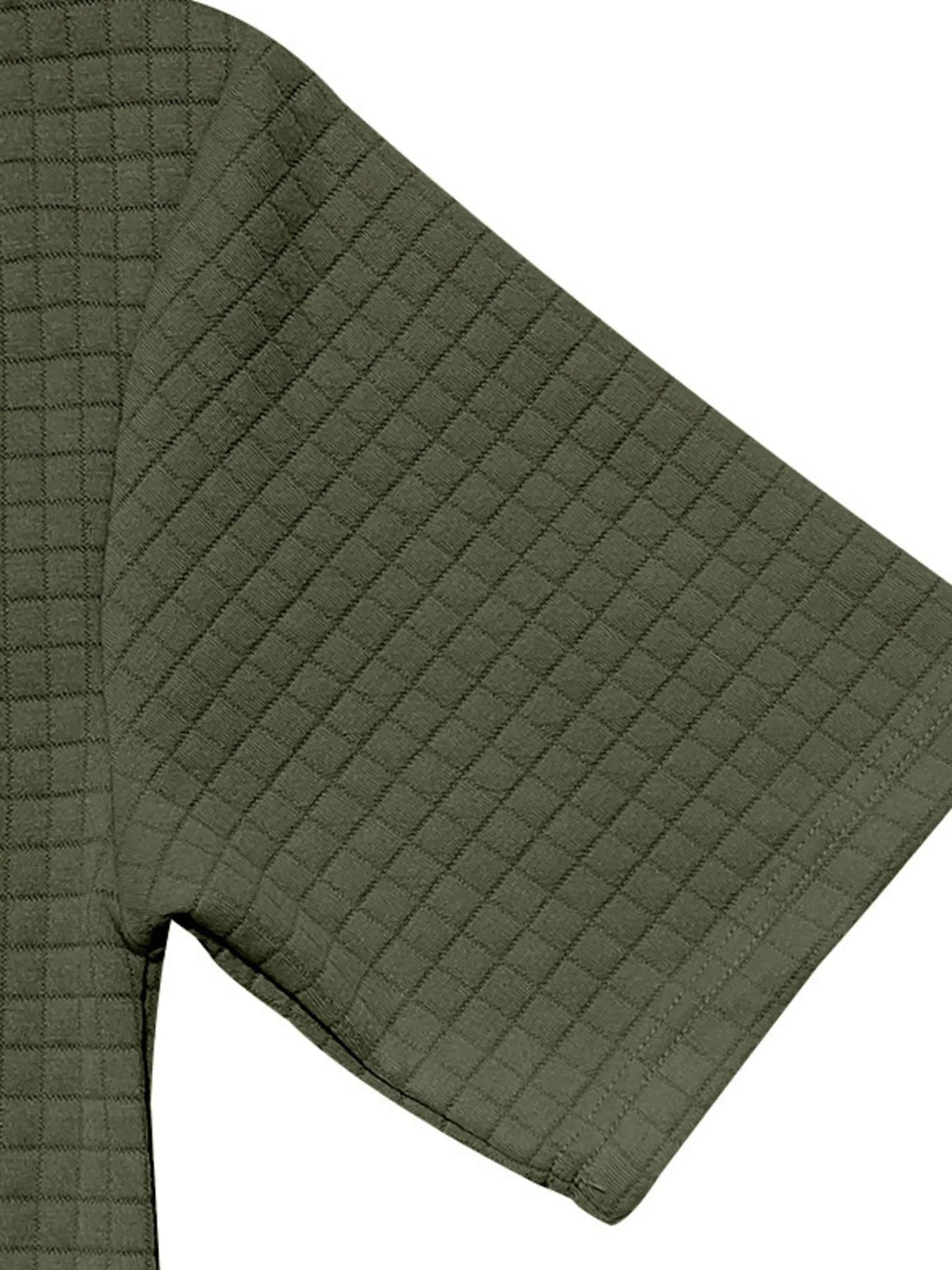 men's men's full size textured round neck top and shorts set plus size - product detail