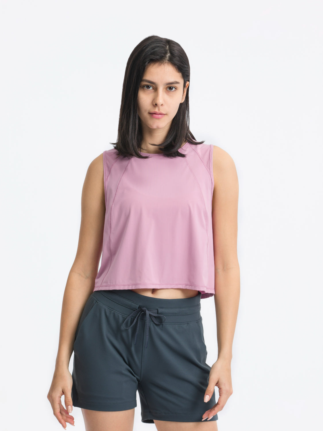 Millennia Round Neck Cropped Active Tank