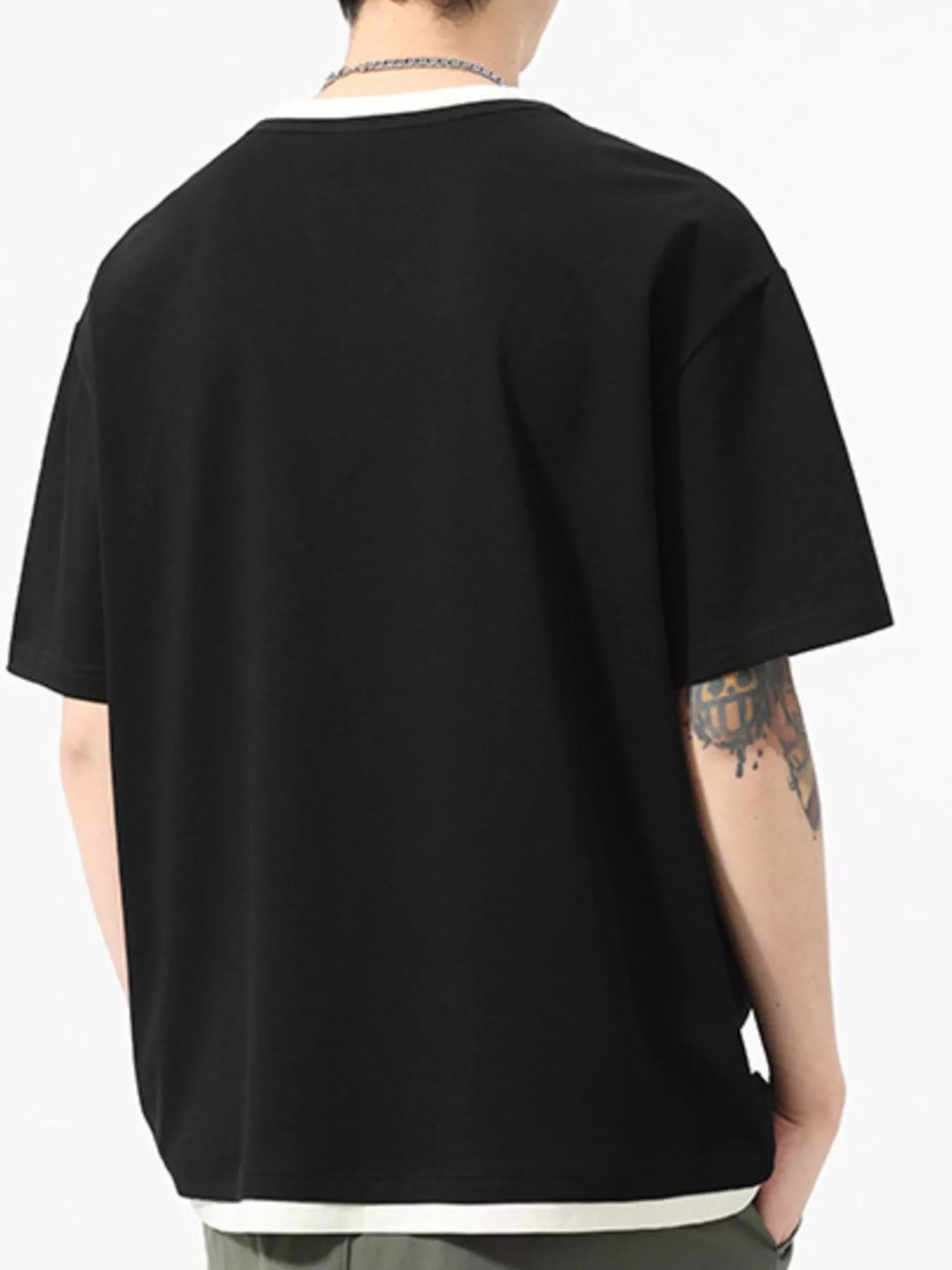 men's men's plus size contrast trim short sleeve tee - product detail