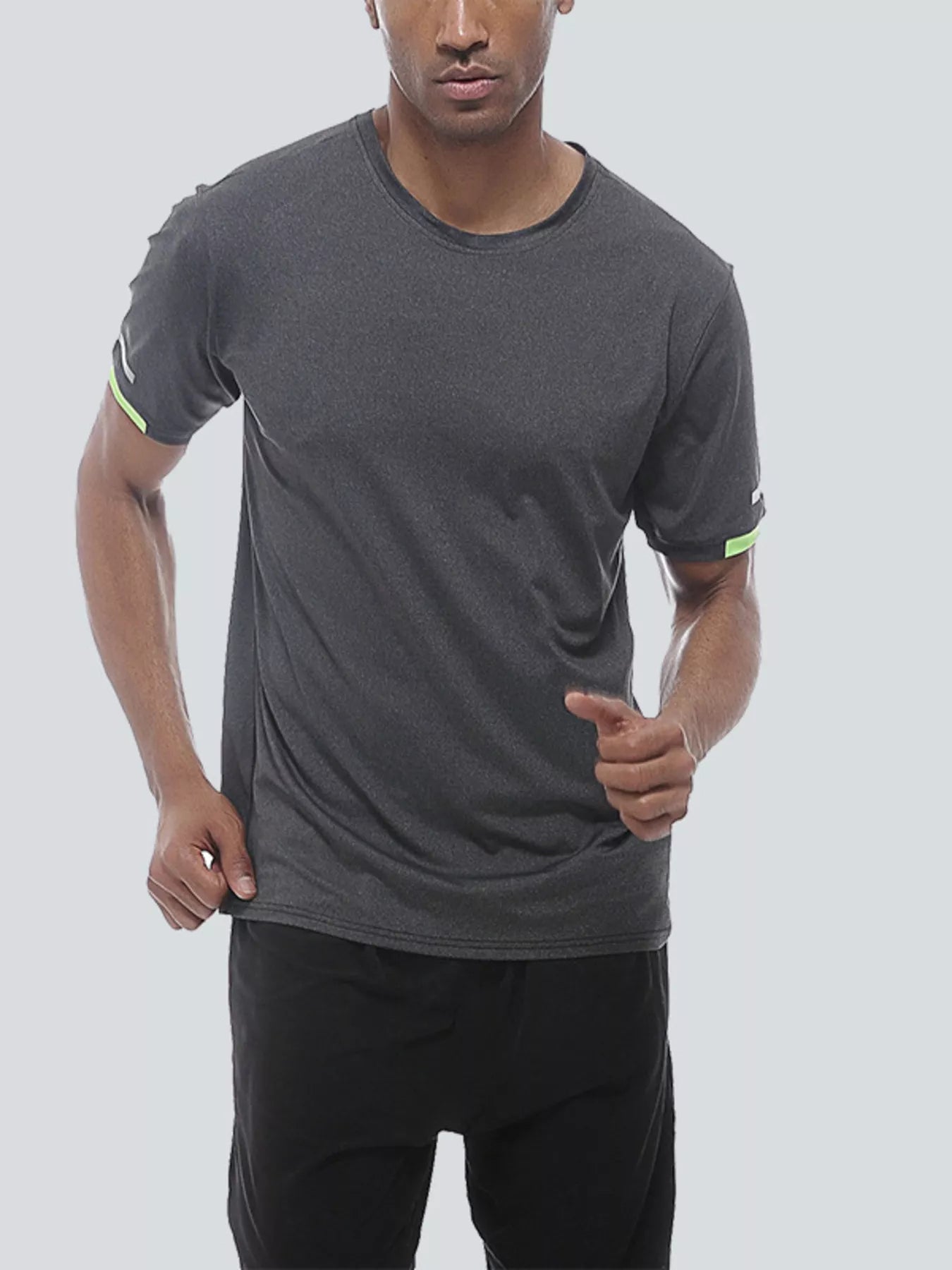 men's men's round neck quick-dry active t-shirt - alternate angle