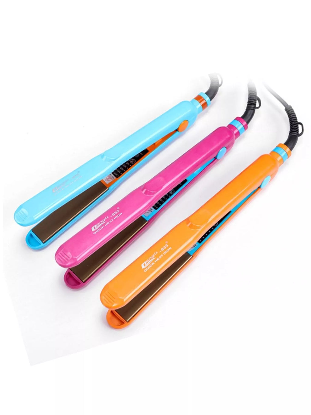 adjustable temperature hair straightener - detail shot