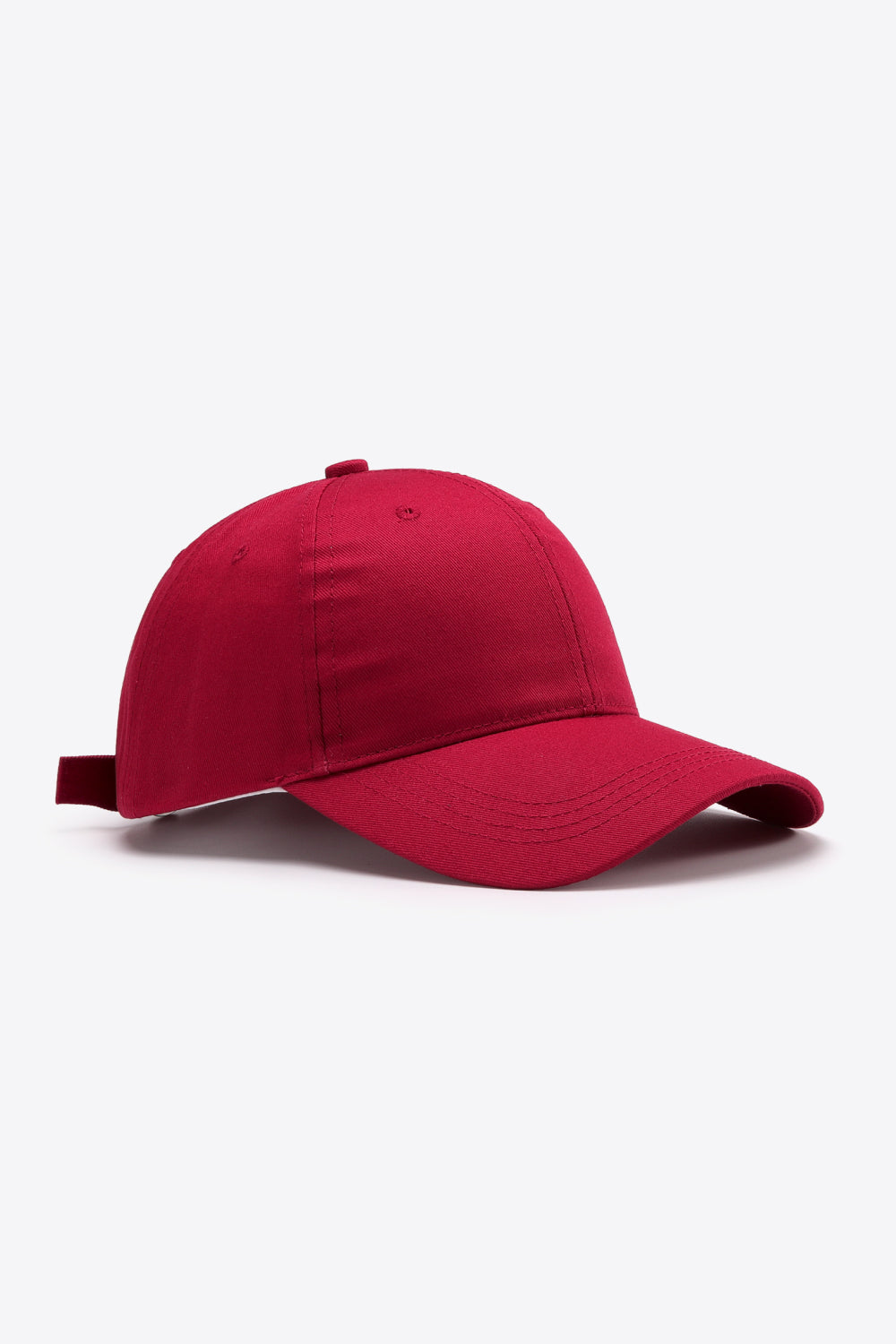 Plain Adjustable Cotton Baseball Cap Red One Size