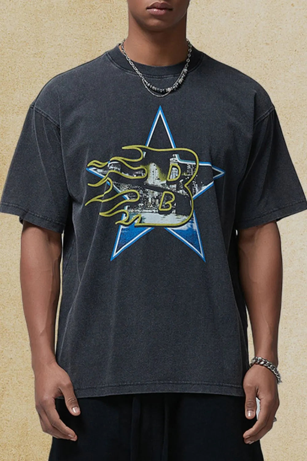 Men's Graphic Round Neck Half Sleeve T-Shirt