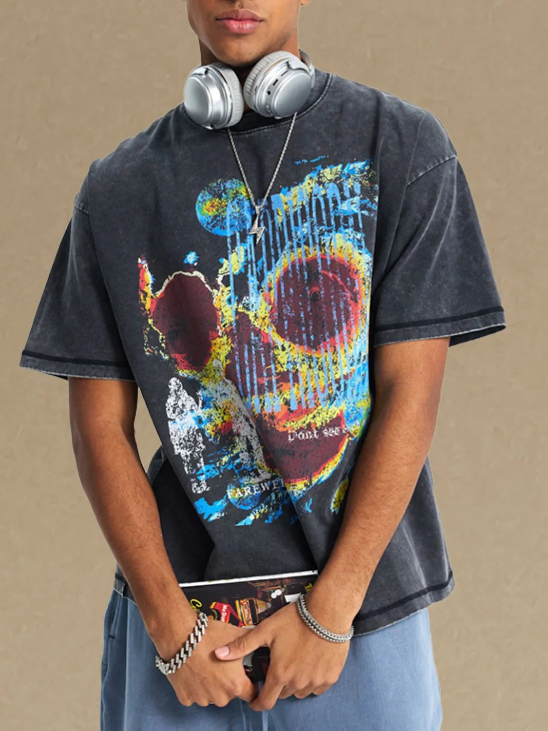 men's graphic round neck half sleeve t-shirt men’s athletic top