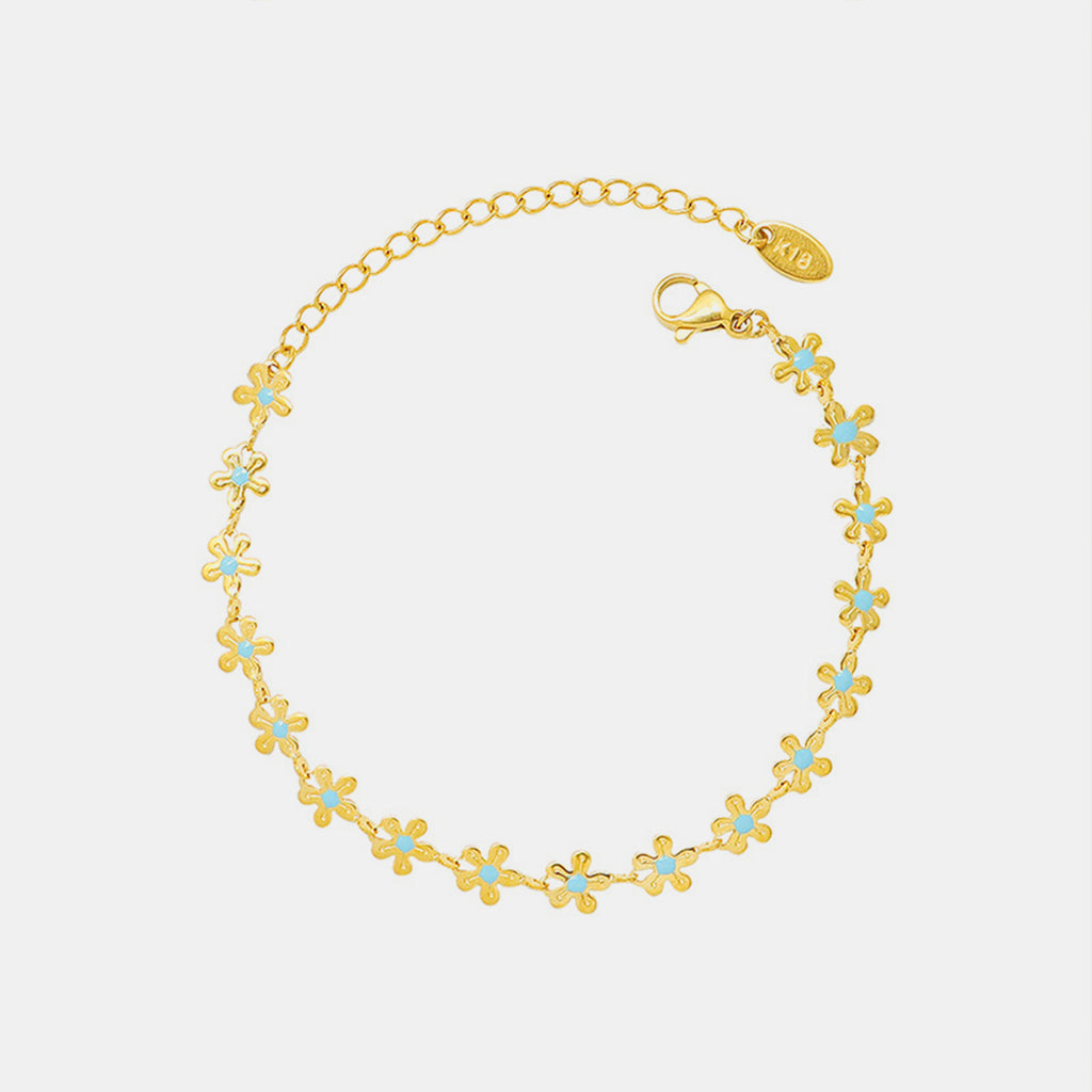 activewear — titanium steel drip oil flower bracelet