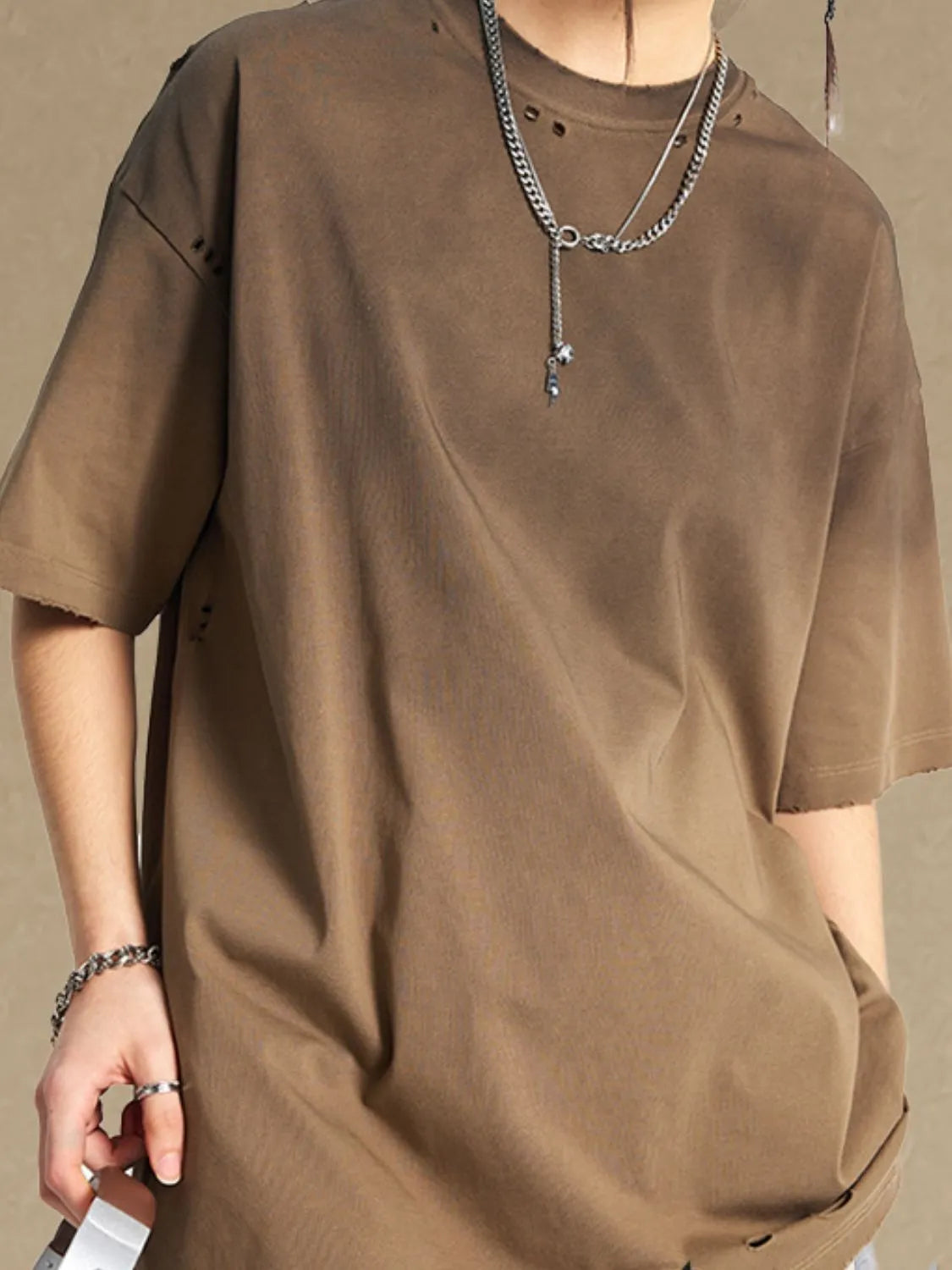 Men's Round Neck Half Sleeve T-Shirt Taupe