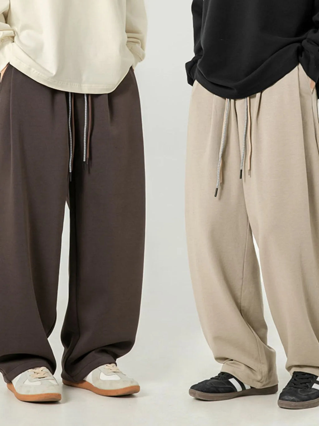 men's plus size drawstring wide leg pants shown as men’s apparel