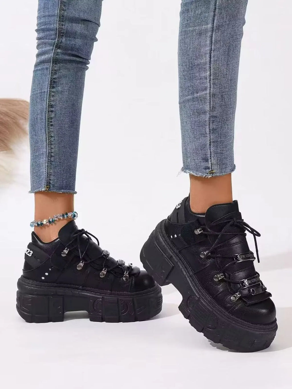 women's lace up platform sneakers - product detail