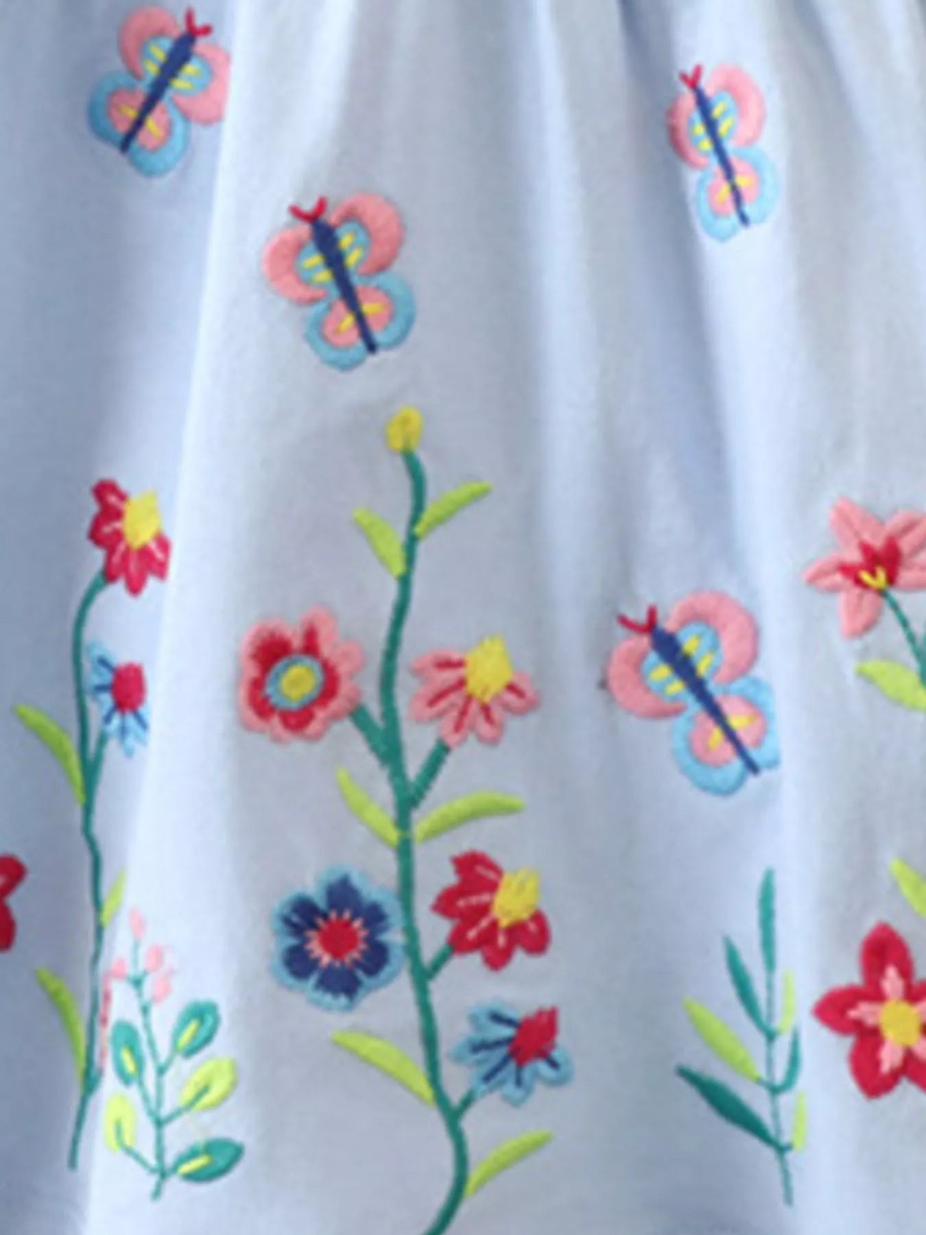 women's children's butterfly floral peter pan collar dress - extra view