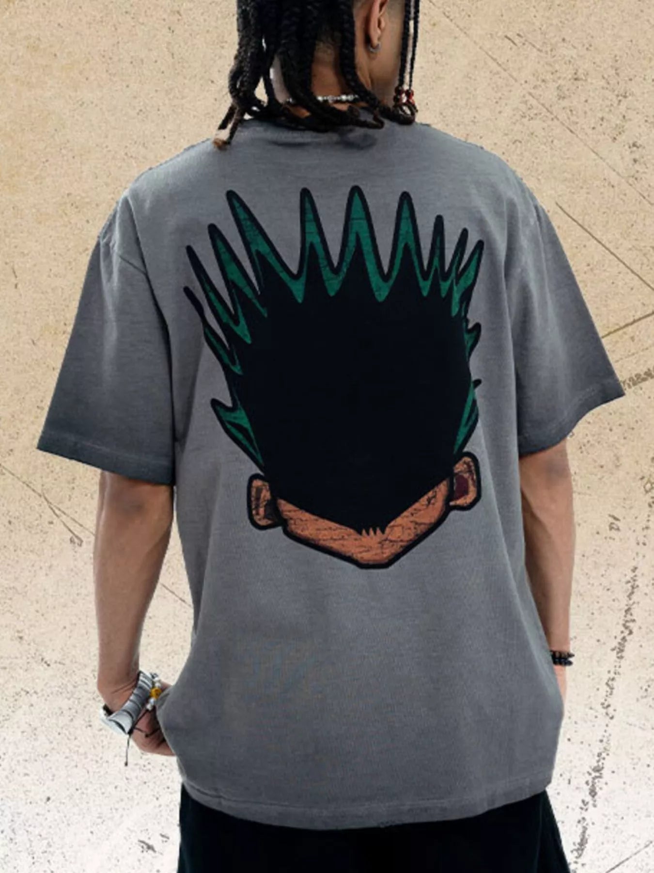 men's men's graphic round neck oversized t-shirt - additional image