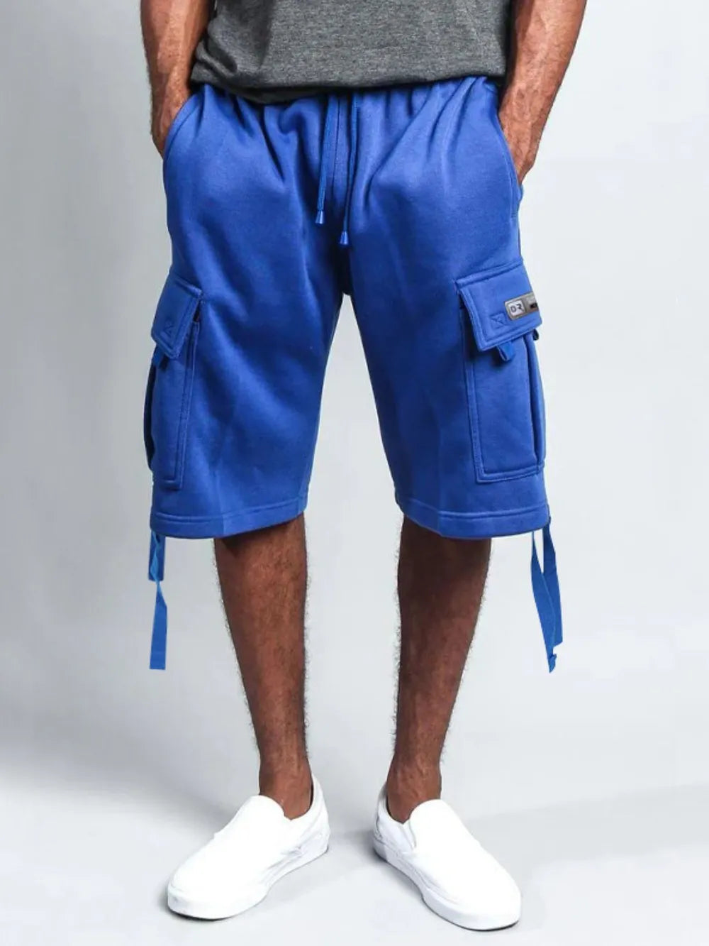 Men's Full Size Drawstring Shorts with Pockets Plus Size Royal Blue