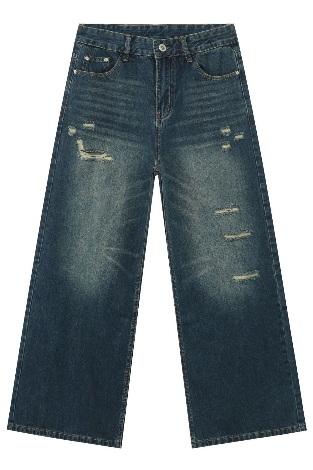 Men's Distressed Wide Leg Jeans