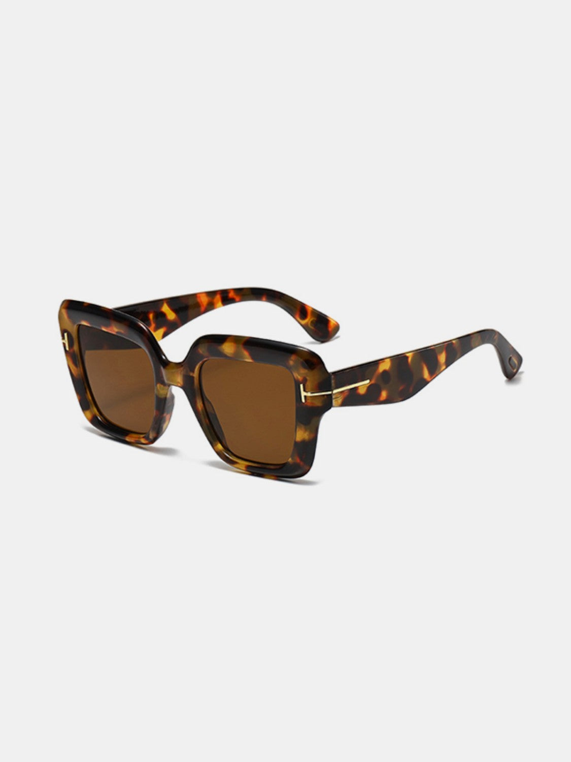 Polycarbonate Frame Square Sunglasses Brown One Size