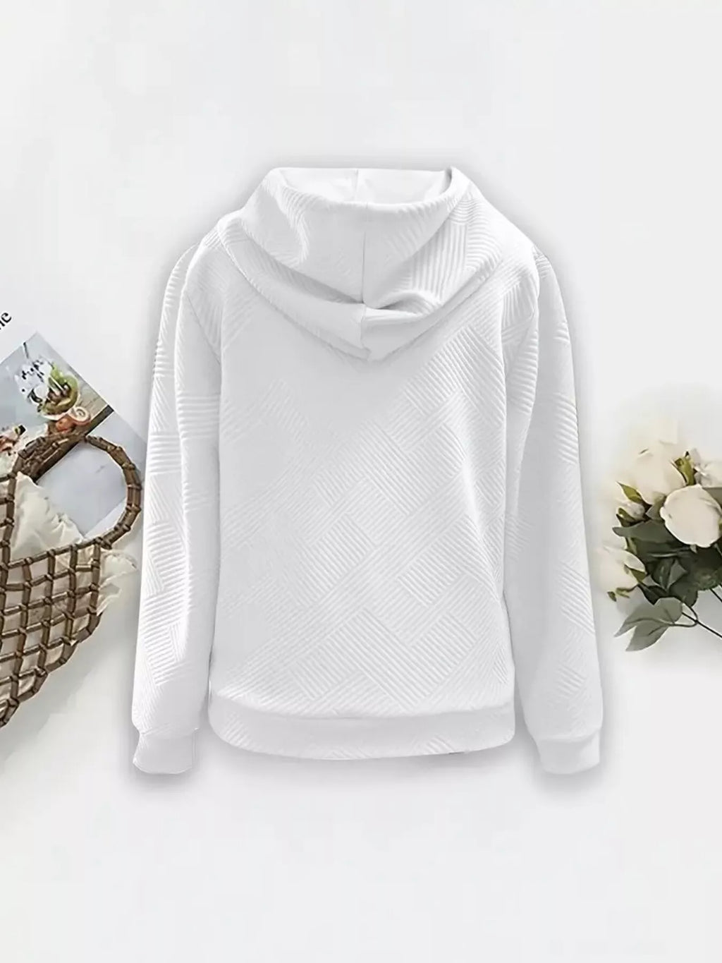 women's textured zip-up hooded jacket - extra view