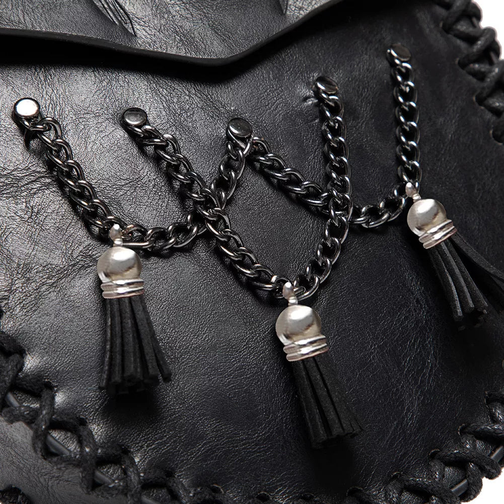 medieval faux leather belt coin pouch - additional angle