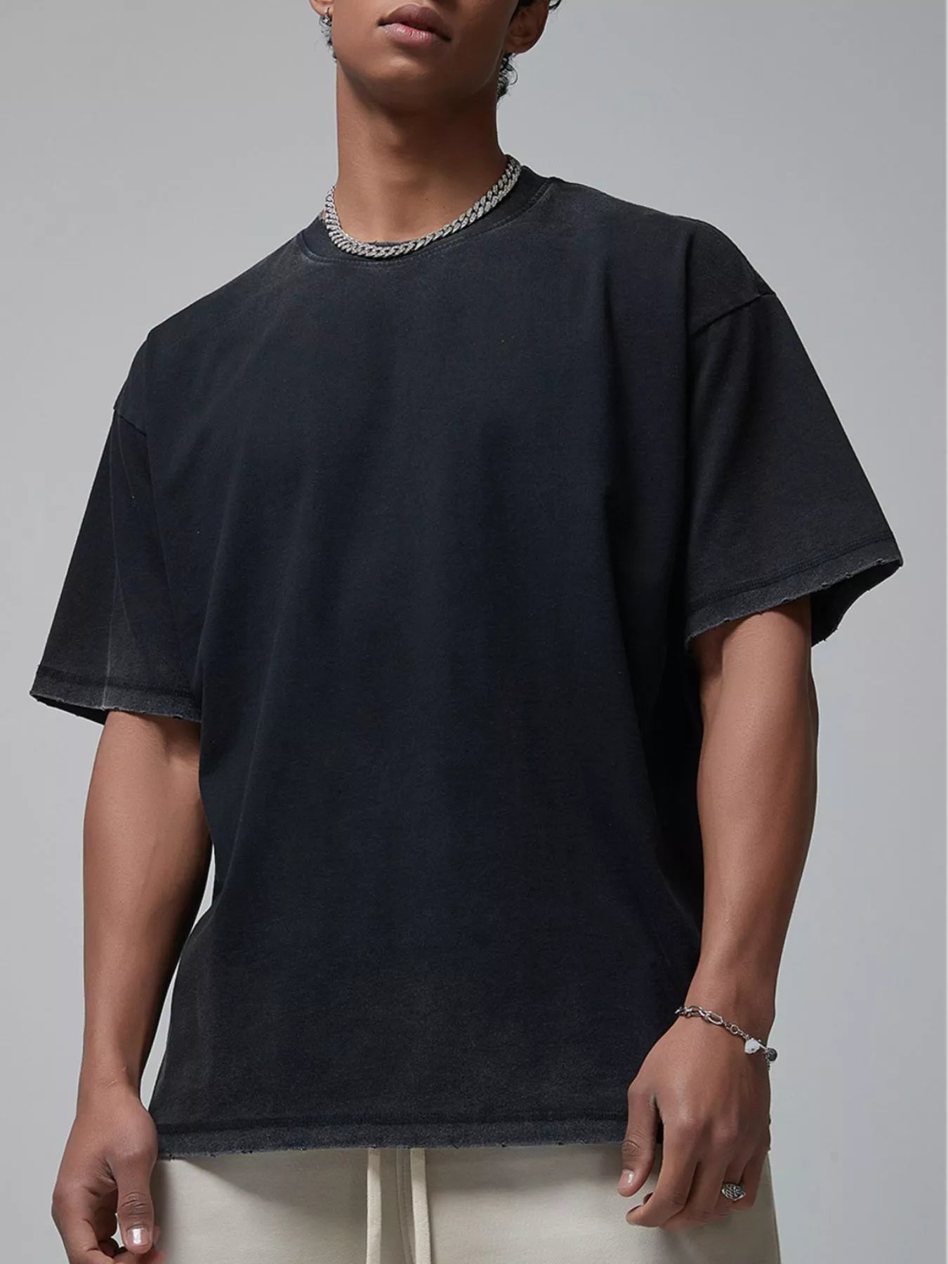 men's men's vintage washed oversized t-shirt - styled view