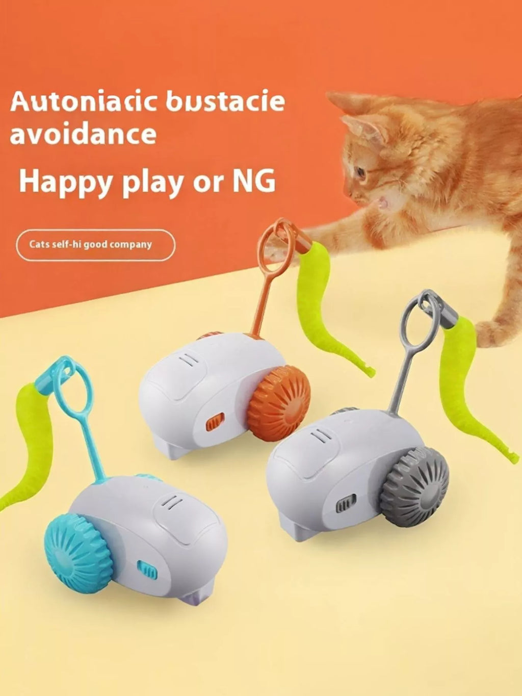 interactive self-rotating pet teaser toy - close-up detail