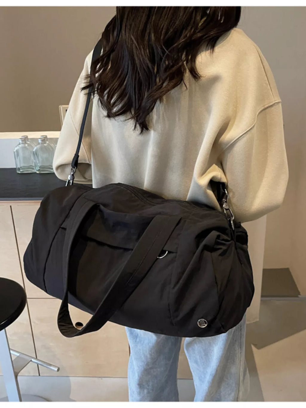 solid color lightweight travel duffel bag - styling option