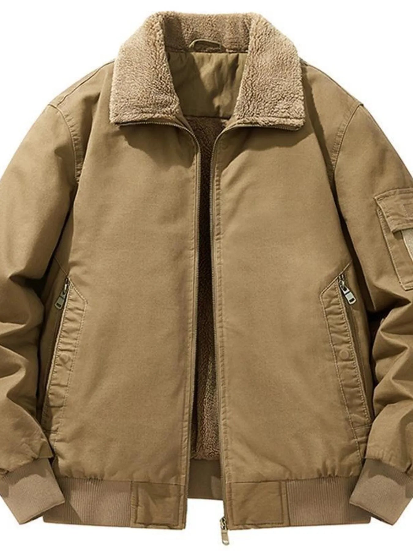 men’s modern winter parka with chest pockets
