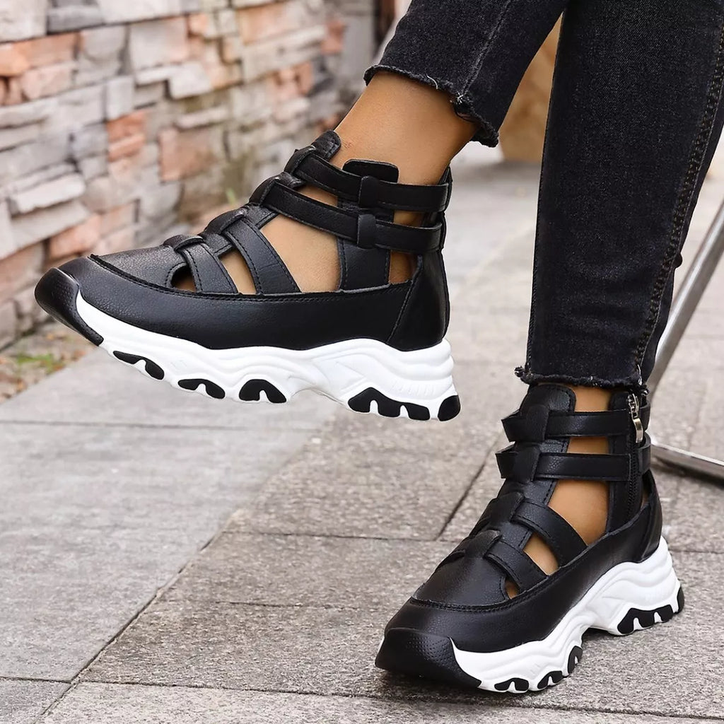 women's cutout platform sneakers - styling option