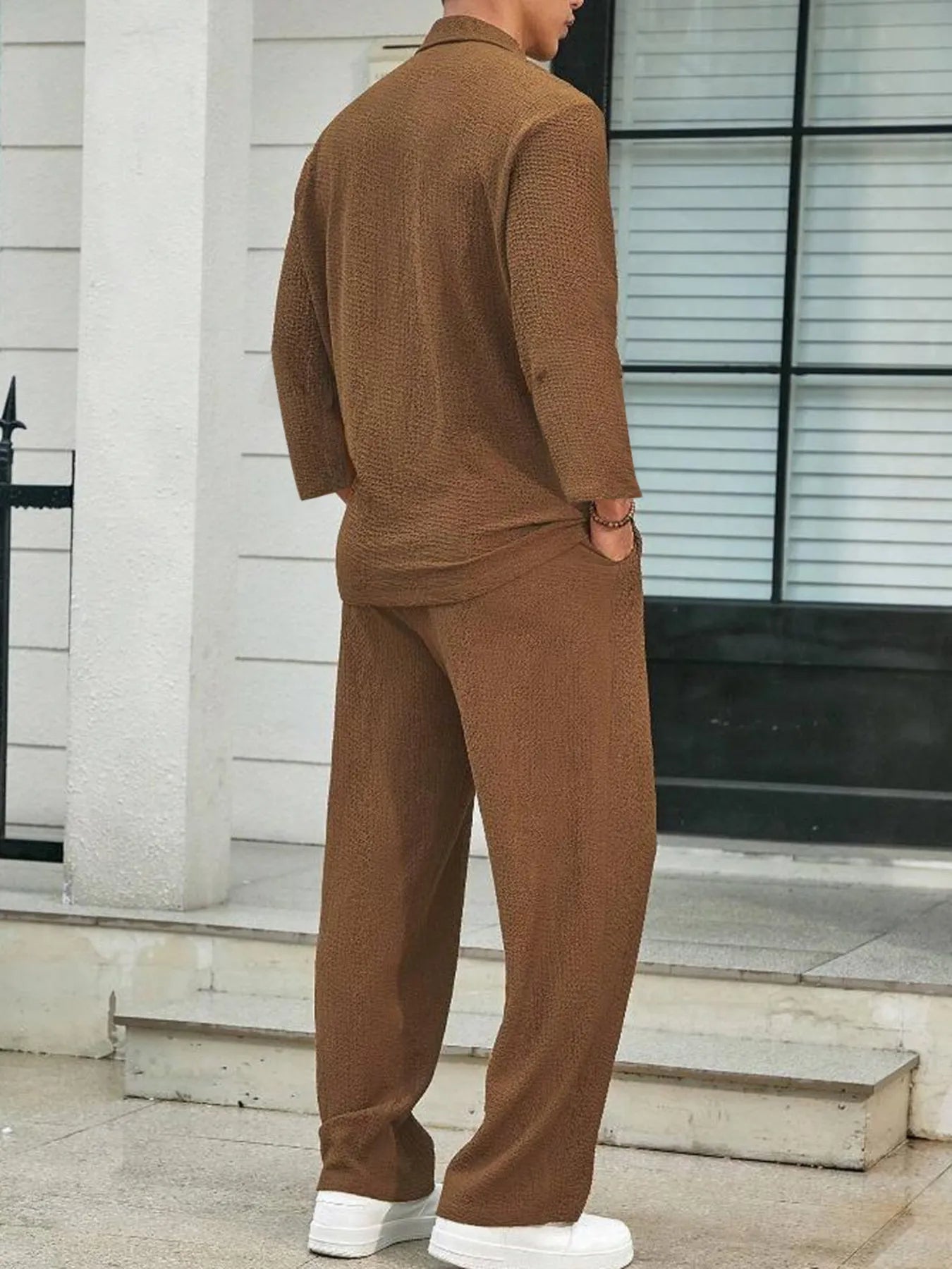 men's men's plus size long sleeve top and pants set - product detail