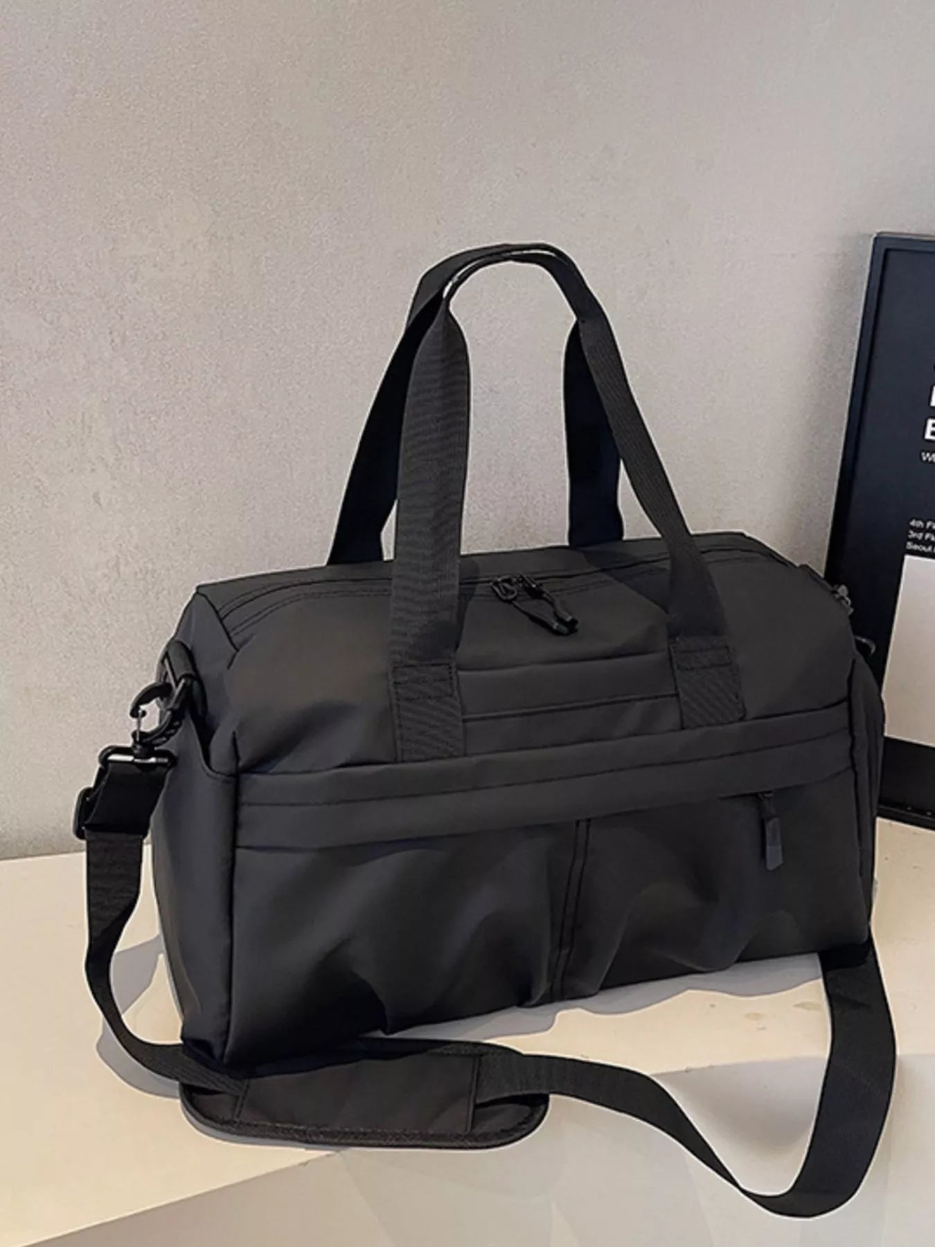 women's oxford cloth travel duffel bag - side view
