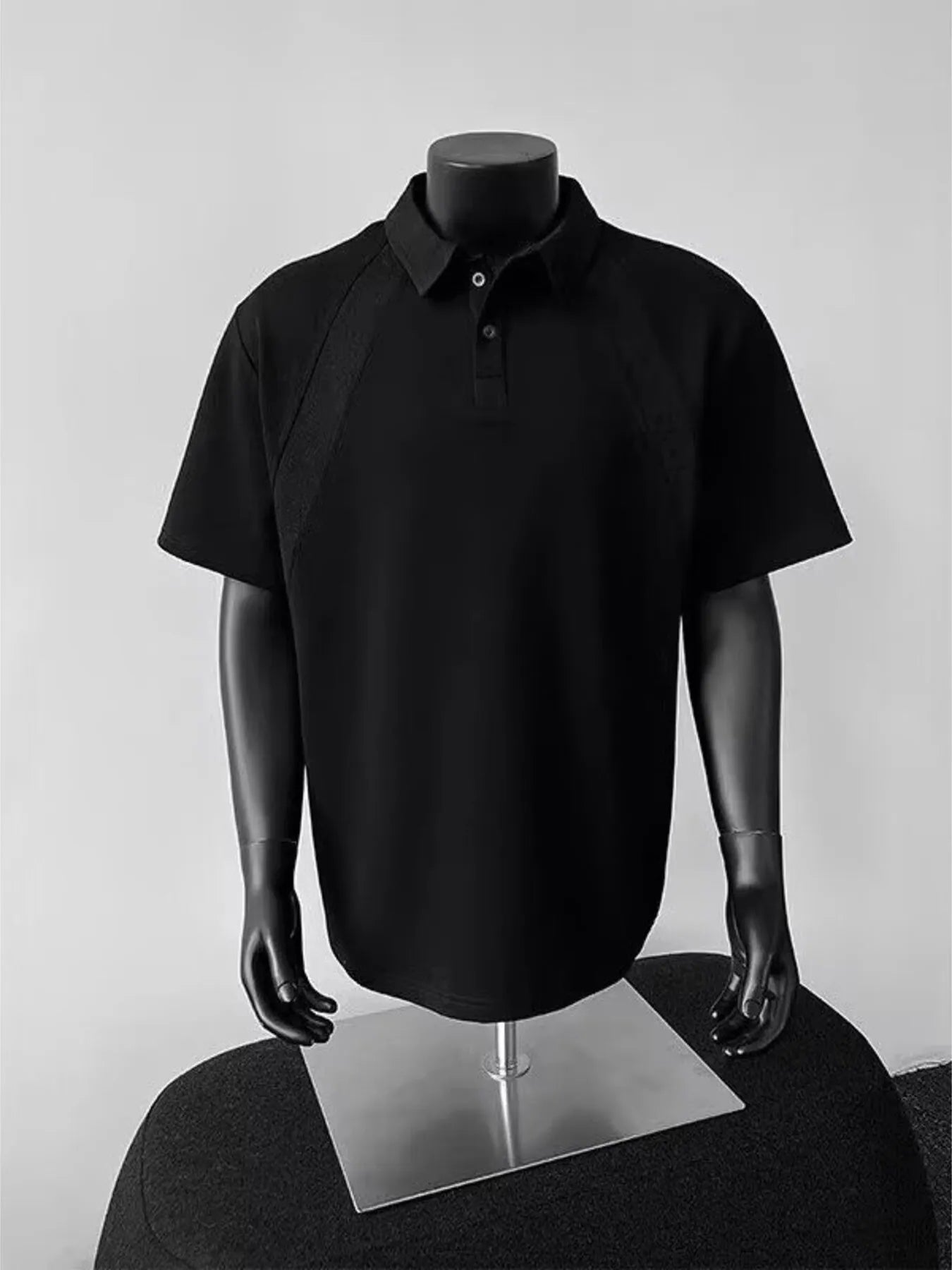 men's men's plus size button detail short sleeve polo - extra view