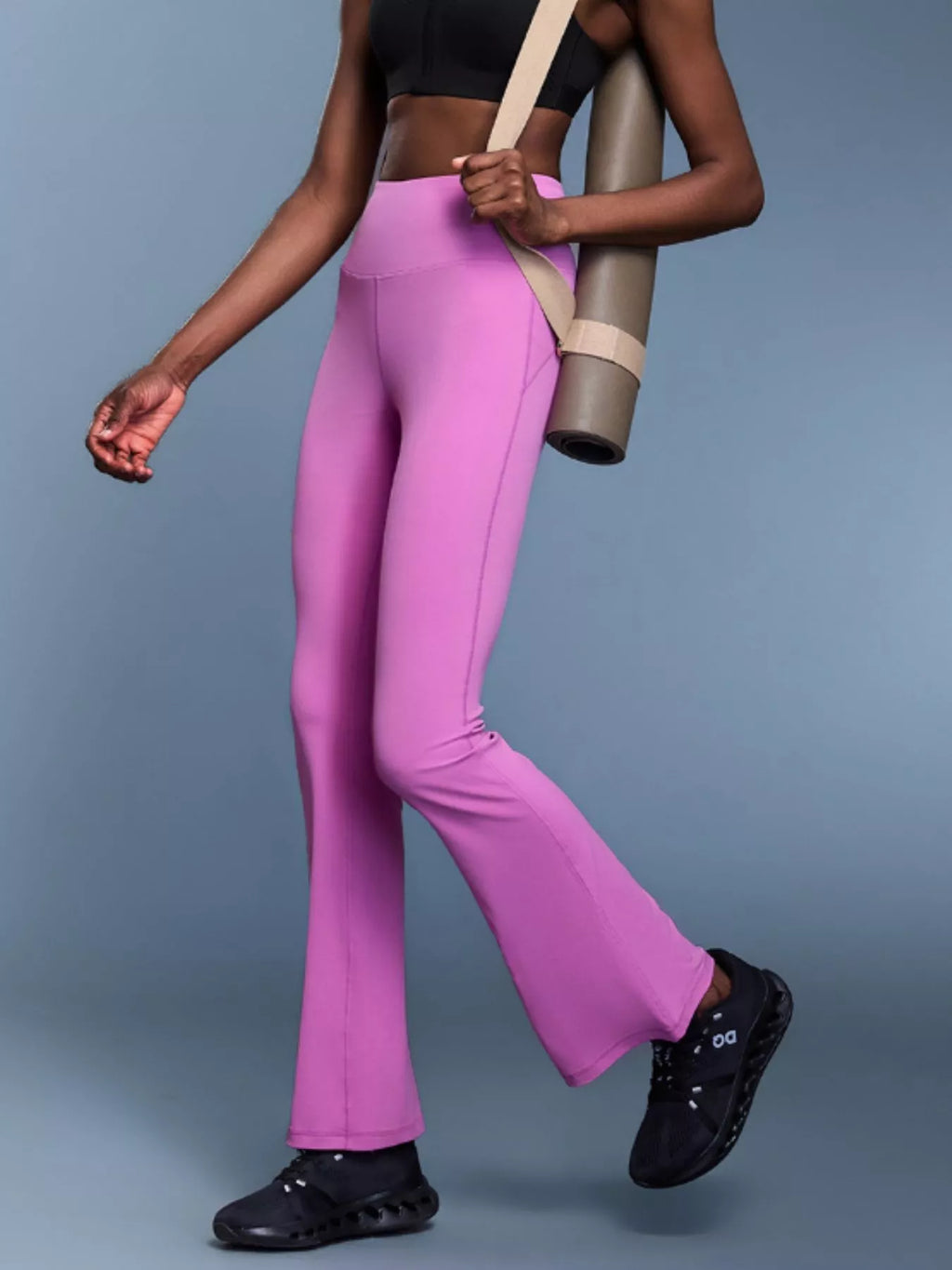 women's high-waisted flare active pants - styling option