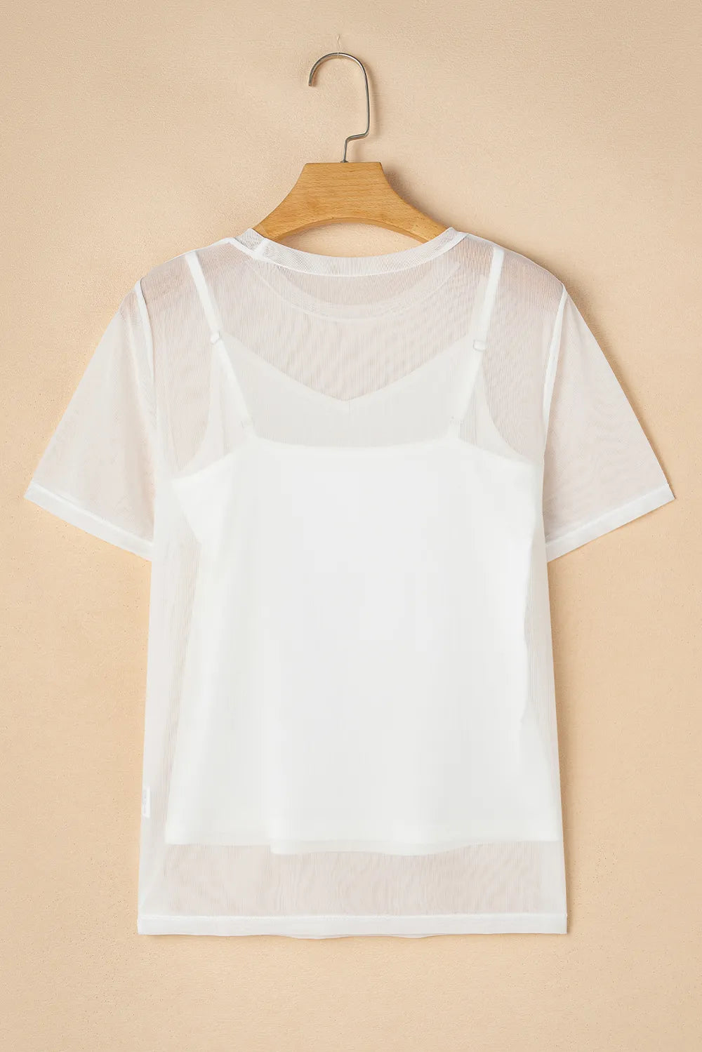 V-Neck Cami and Round Neck Short Sleeve Cover Up Set