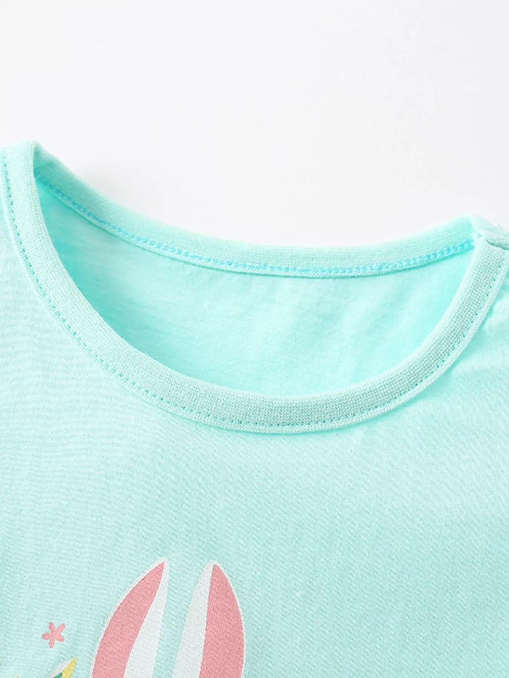women's children's bunny graphic ruffle hem t-shirt - alternate angle