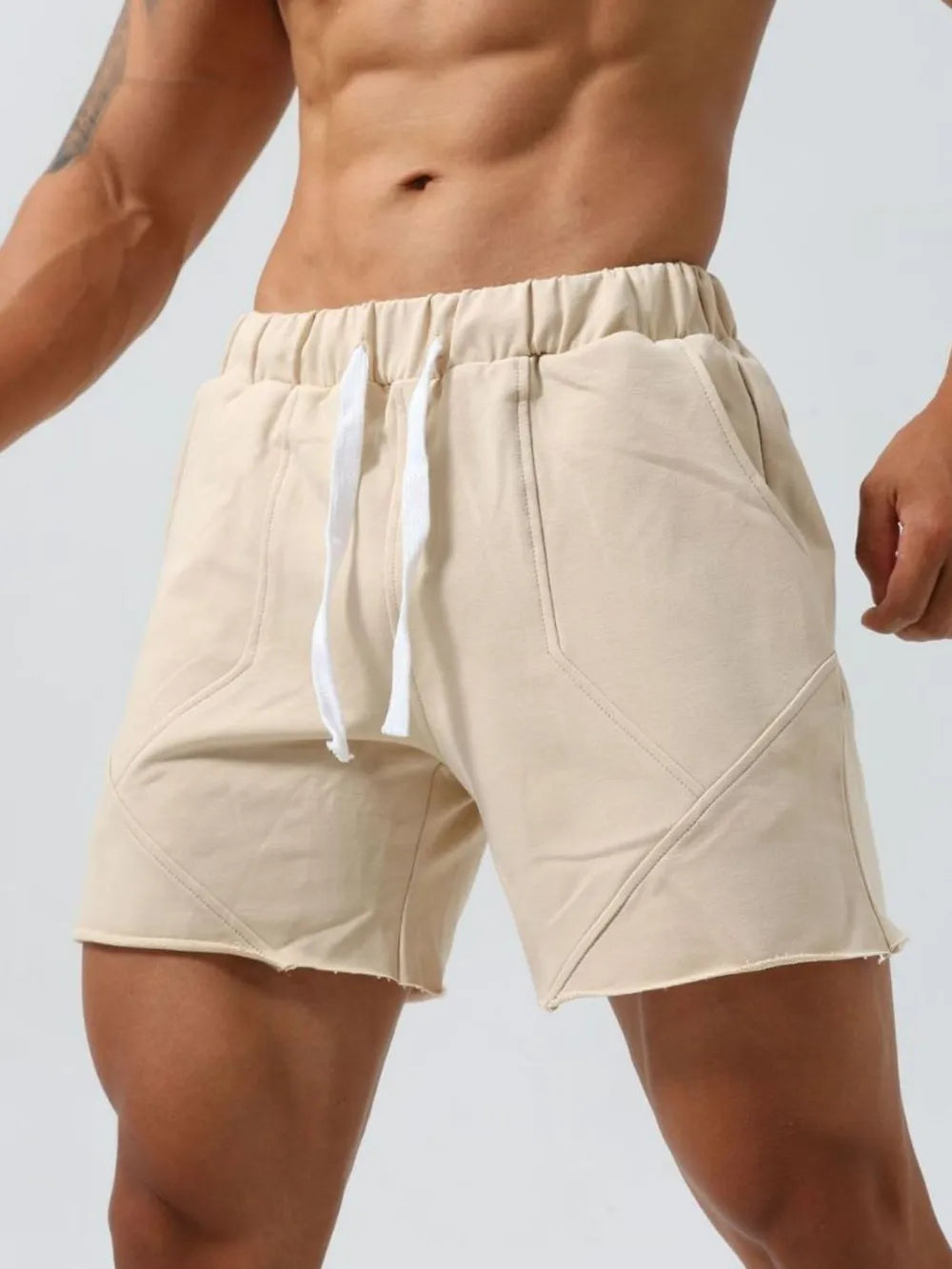men's plus size drawstring elastic waist shorts — men’s shorts view