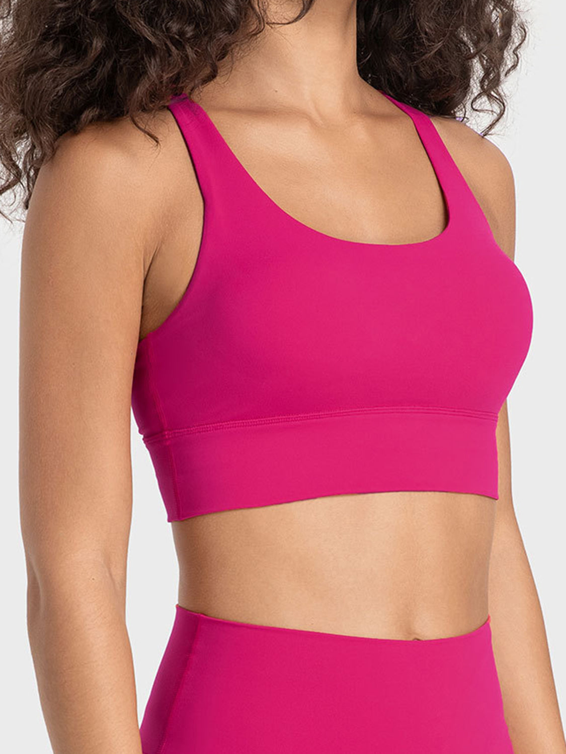 Millennia Crisscross Scoop Neck Active Tank Hot Pink